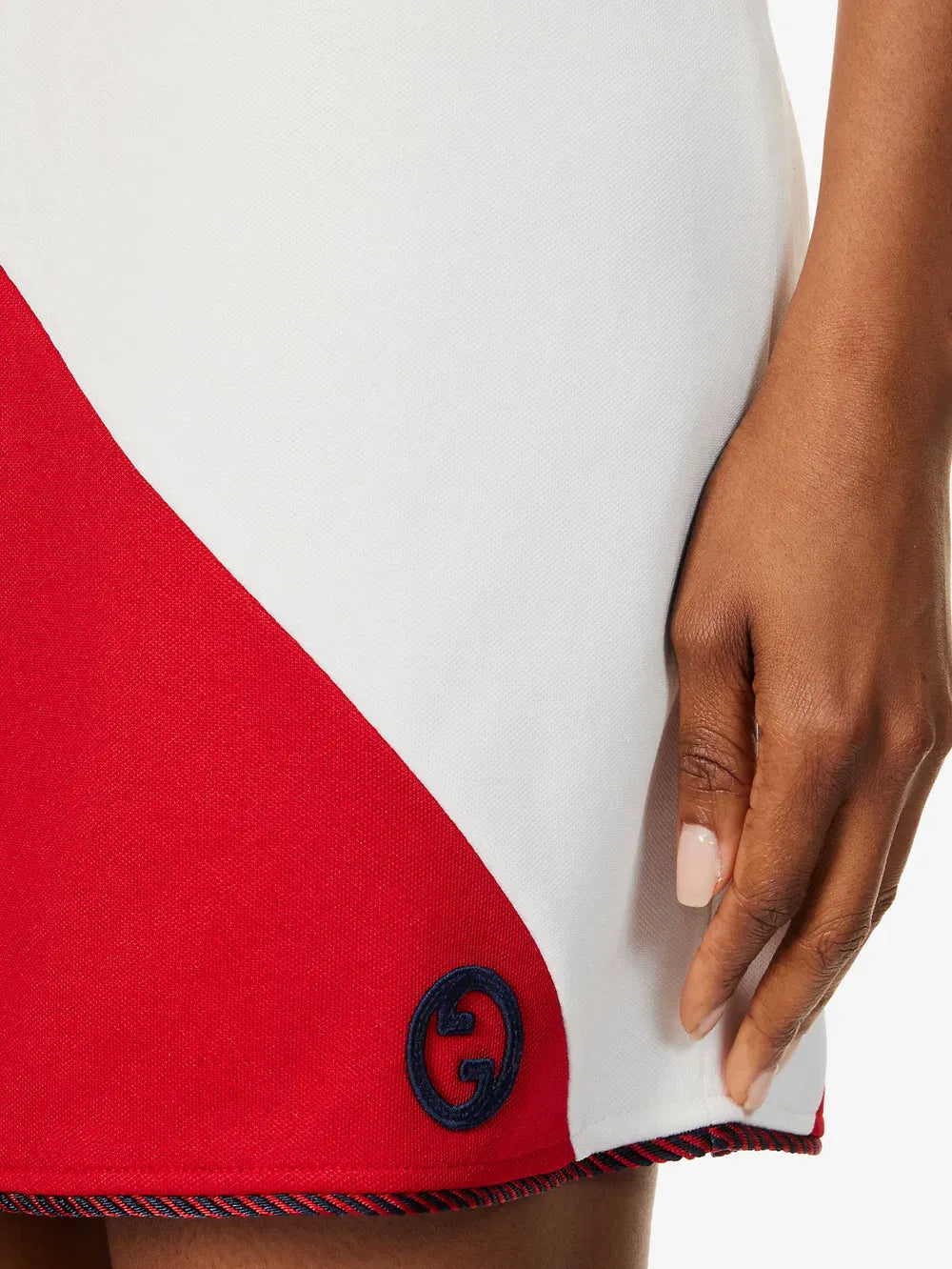 Gucci Sleeveless Colour-Block Cotton-Blend Mini Dress
