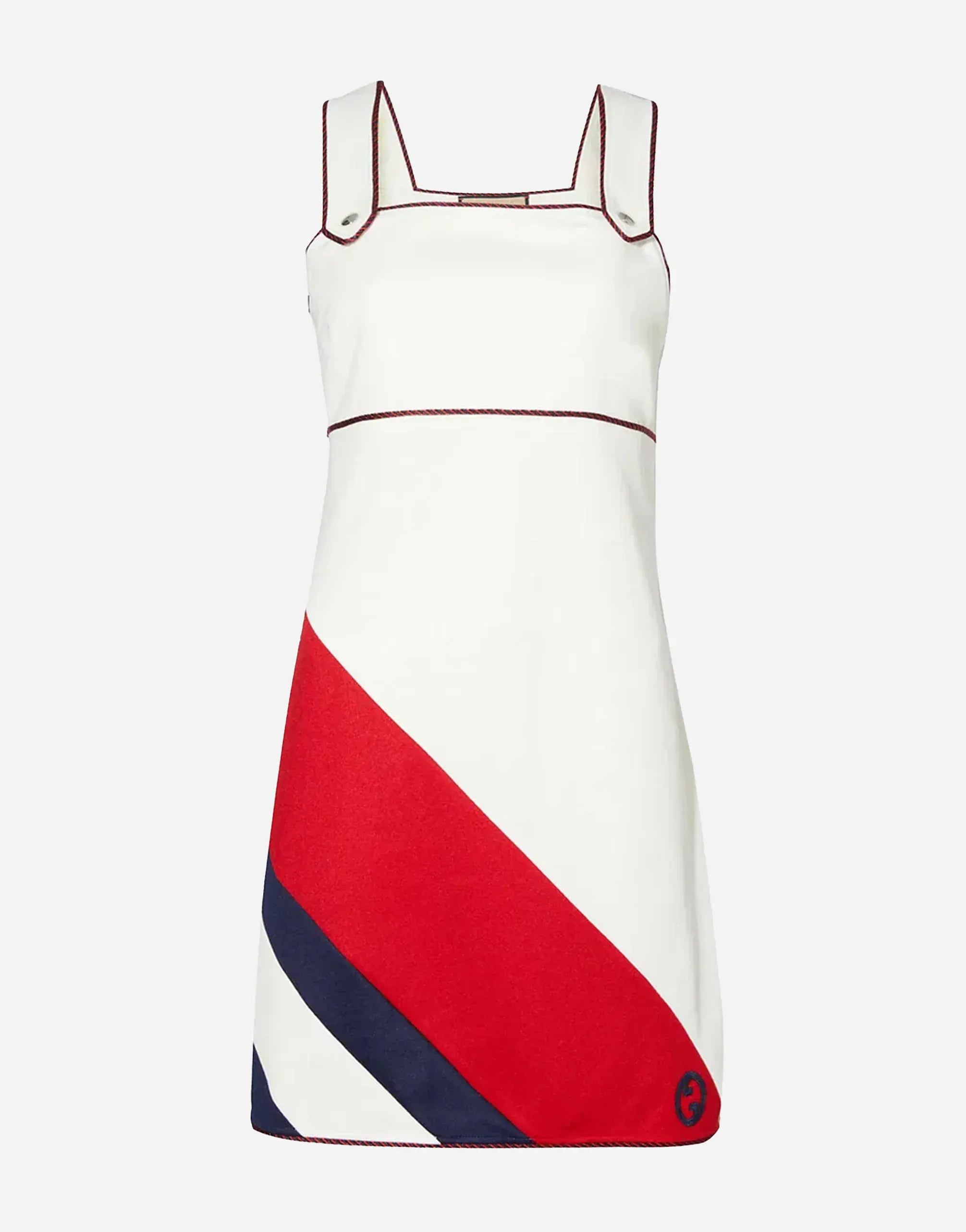 Gucci Sleeveless Colour-Block Cotton-Blend Mini Dress