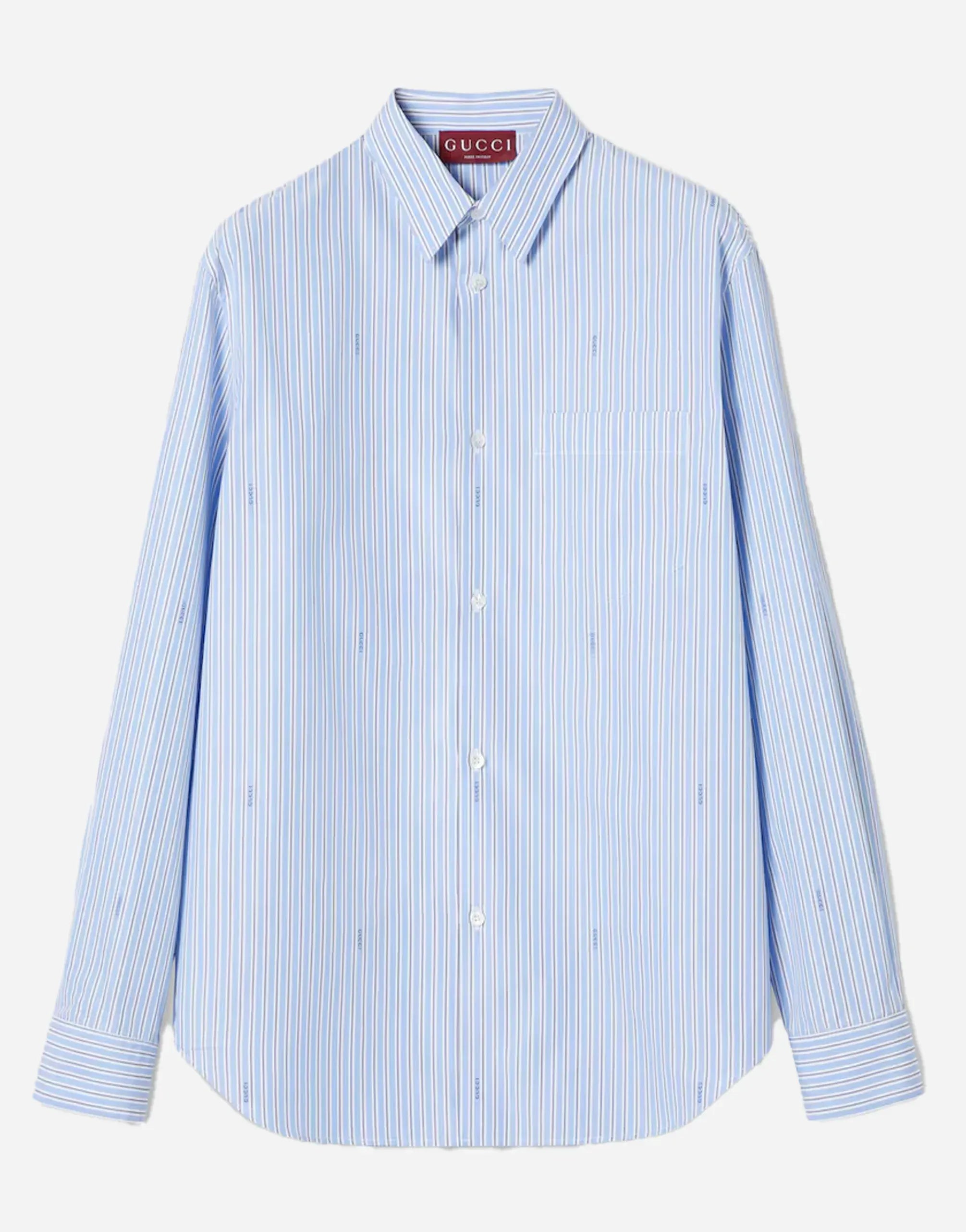 Gucci Striped Cotton Poplin Shirt