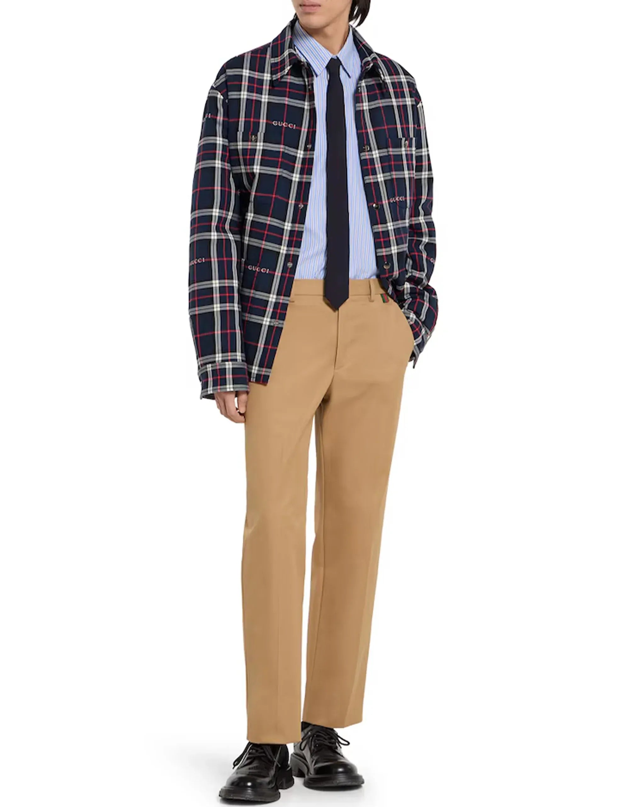 Gucci Camisa Listrada de Popeline de Algodão