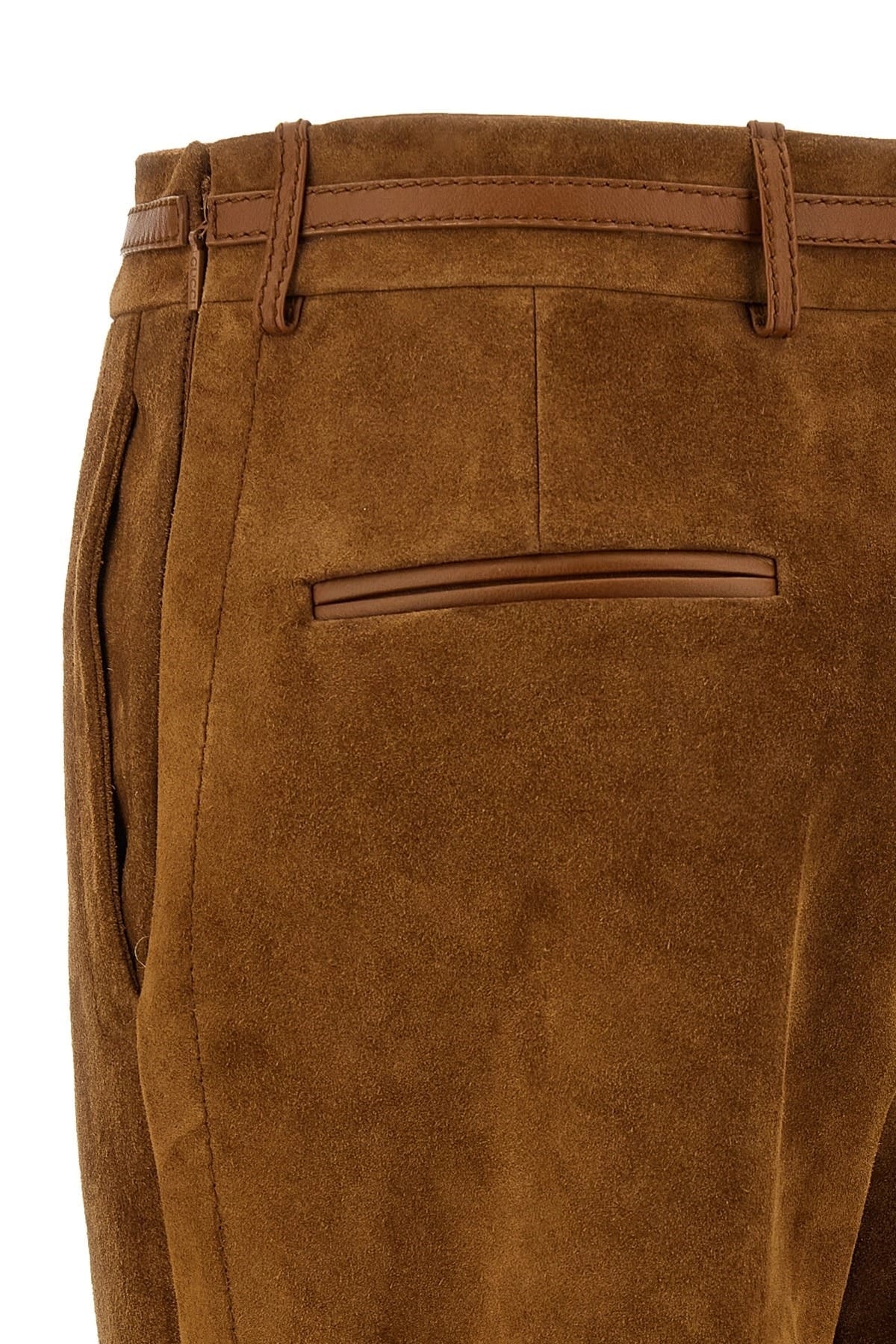 Gucci Gucci Suede Straight-Leg Pants