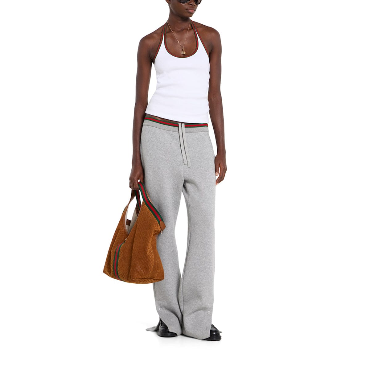 Gucci Web Motif Trim Casual Pants
