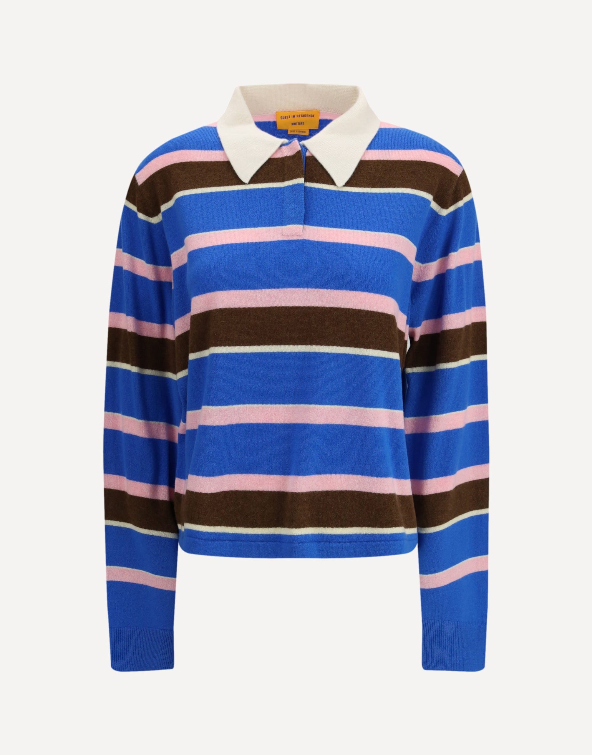 Guest in Residence Rugby Cropped Striped Cashmere Sweater