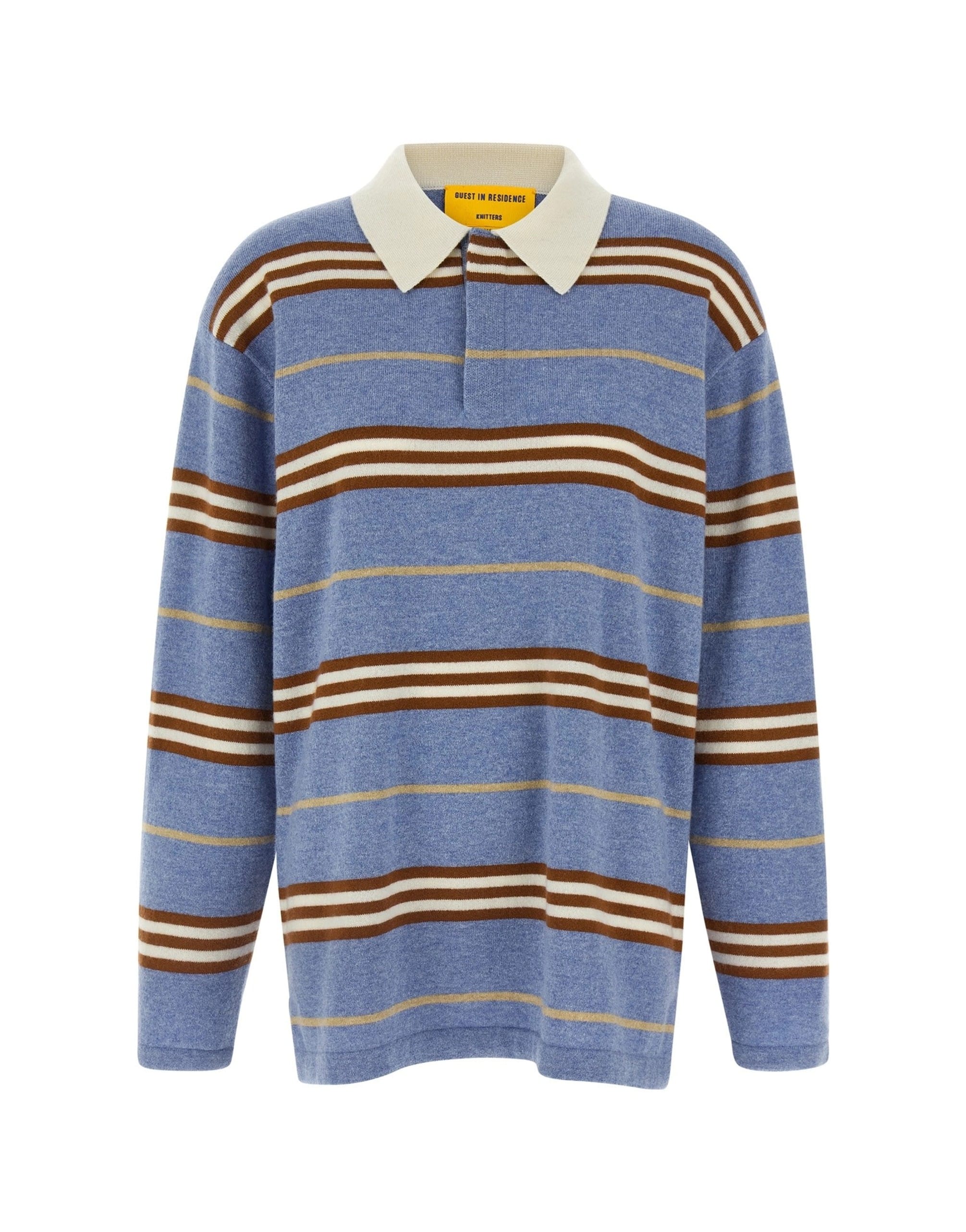 Guest in Residence Guest in Residence Striped Rugby Cashmere Polo Shirt