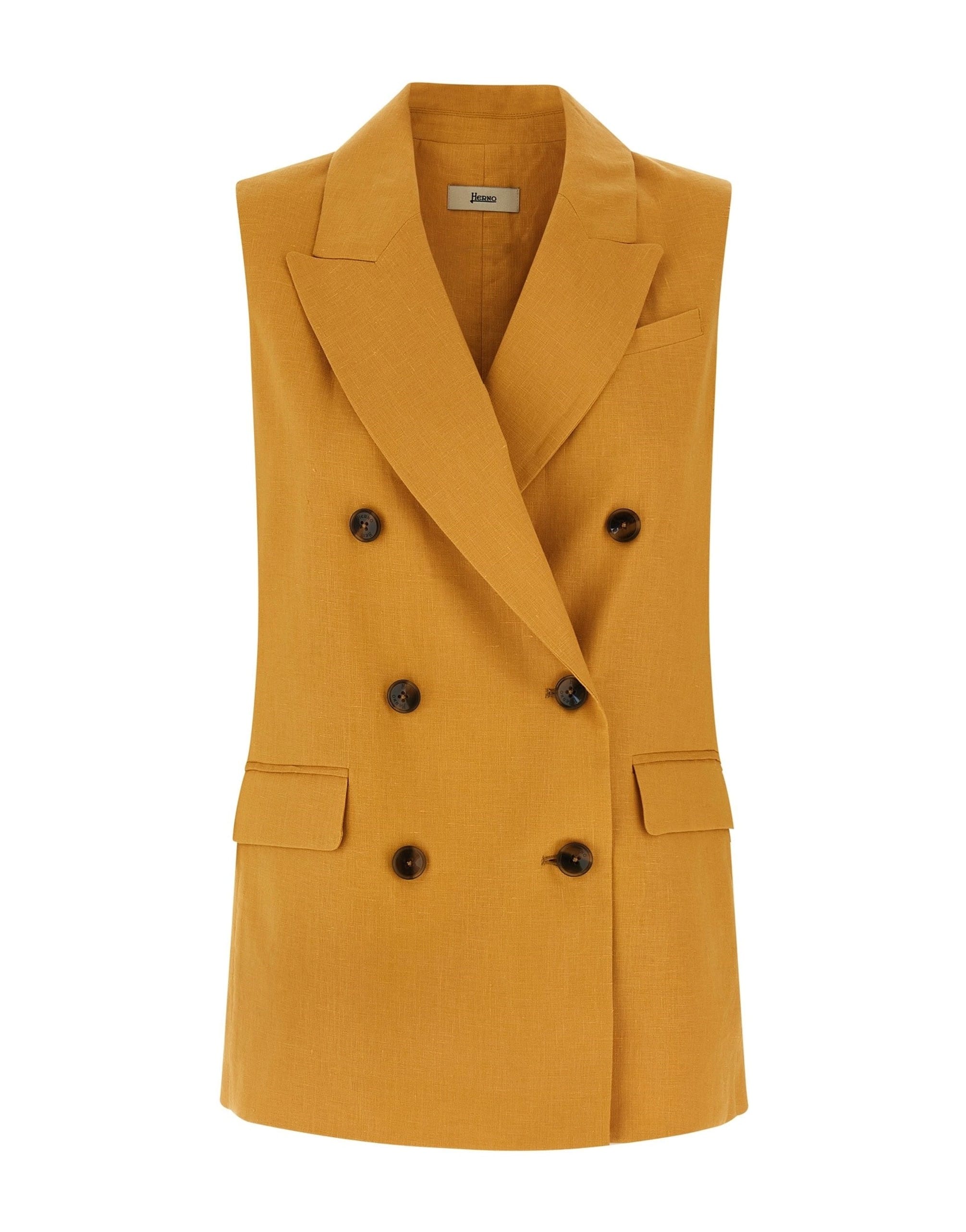 Herno Herno Double-Breasted Linen Vest