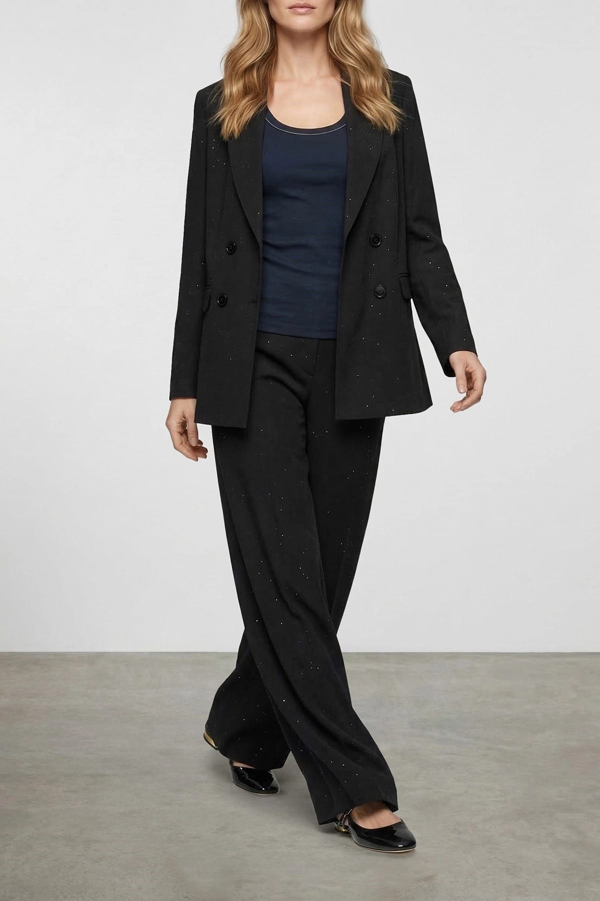 Herno Pantalones de pernera ancha con micro lentejuelas - alternate view