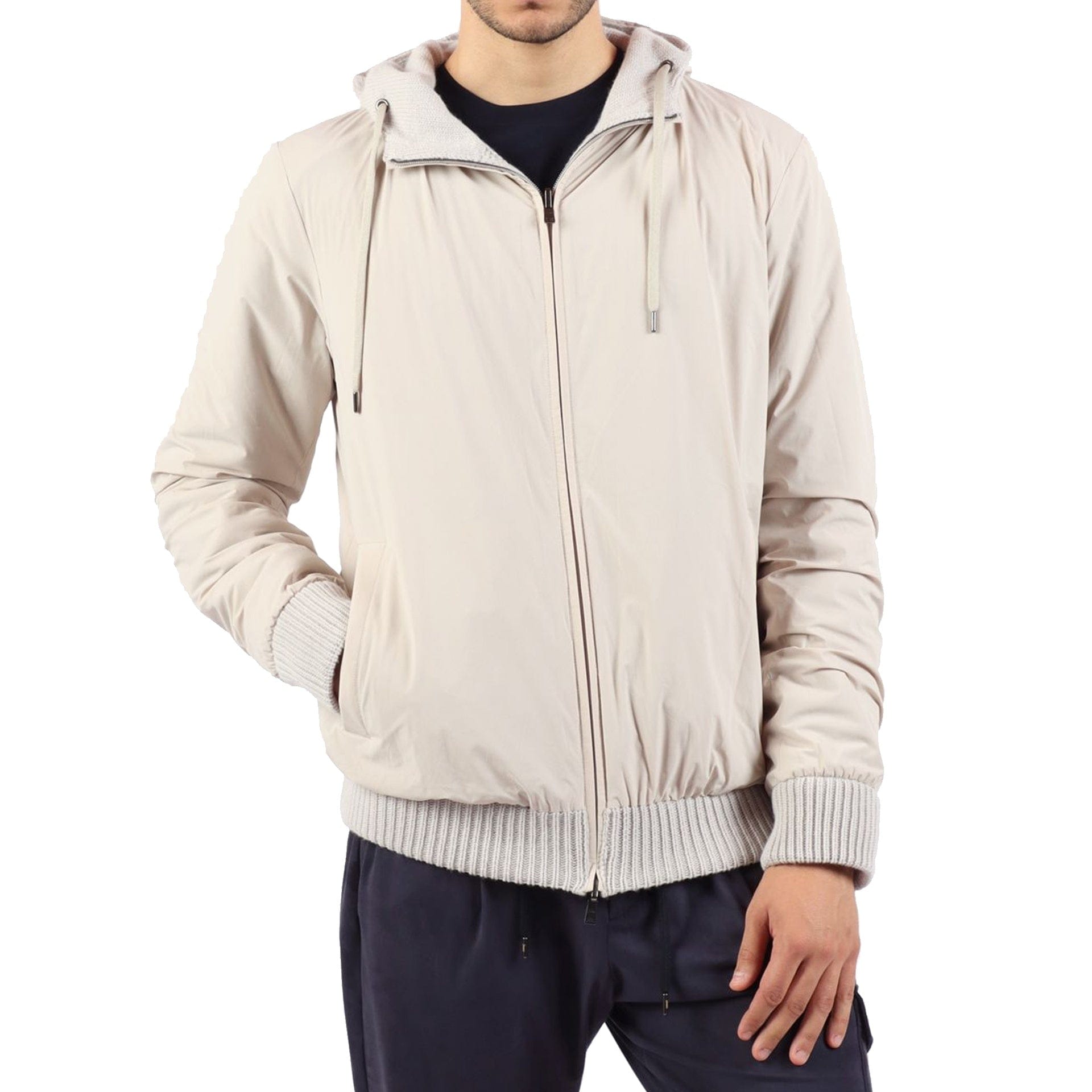Herno Reversible Wool Bomber Jacket With Hood