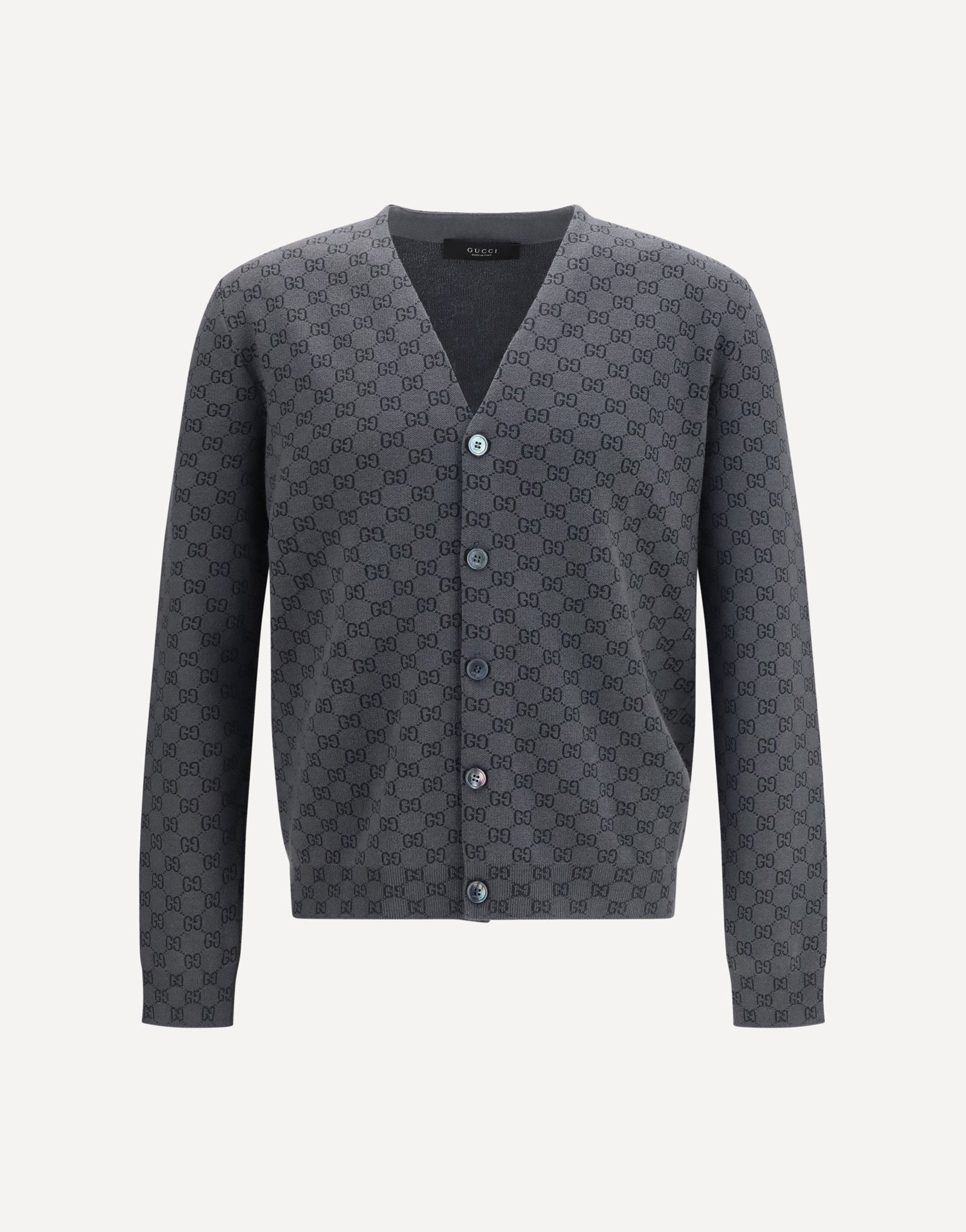 Gucci Silk Wool Gg Print Cardigan