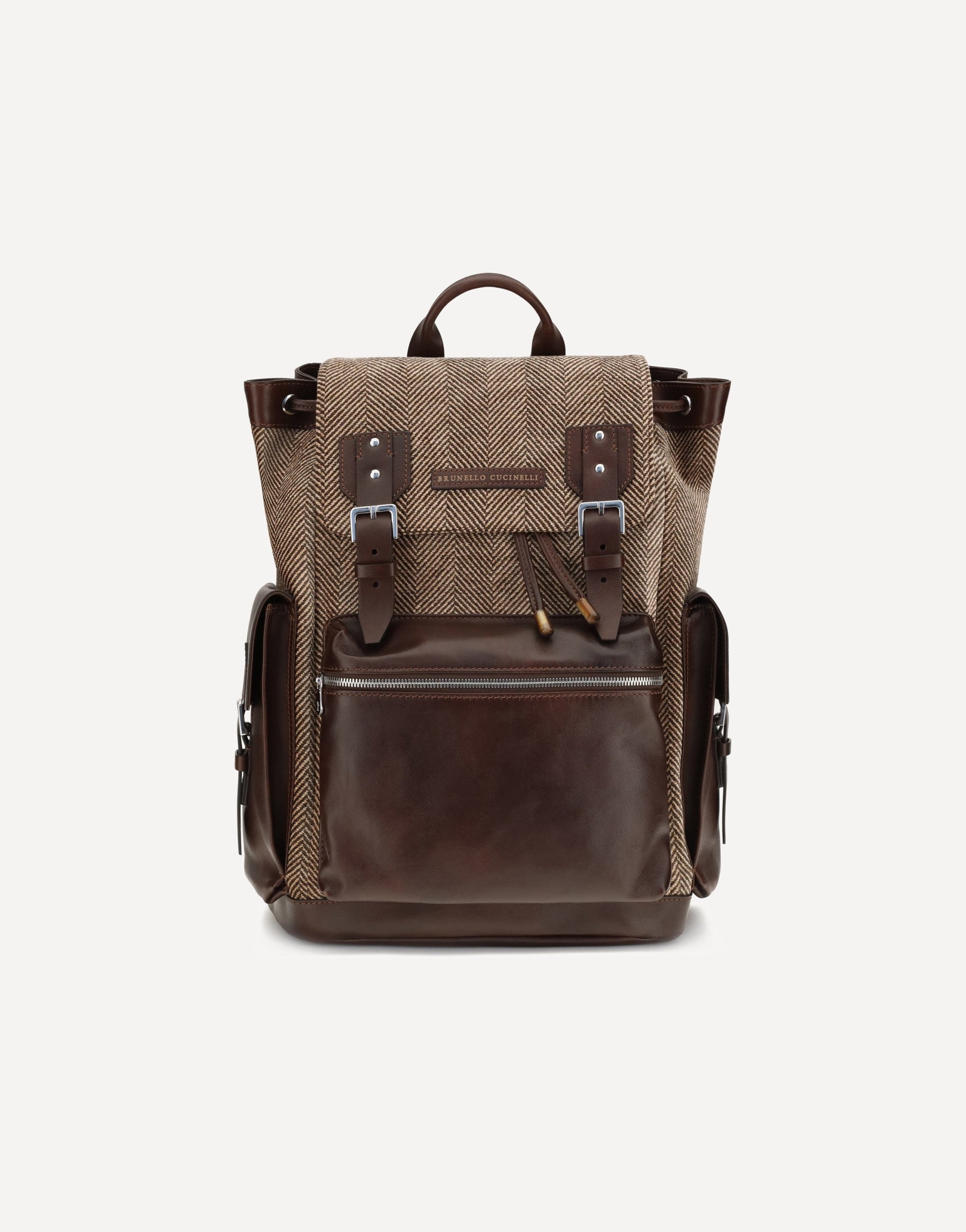 Brunello Cucinelli Herringbone Pattern Backpack
