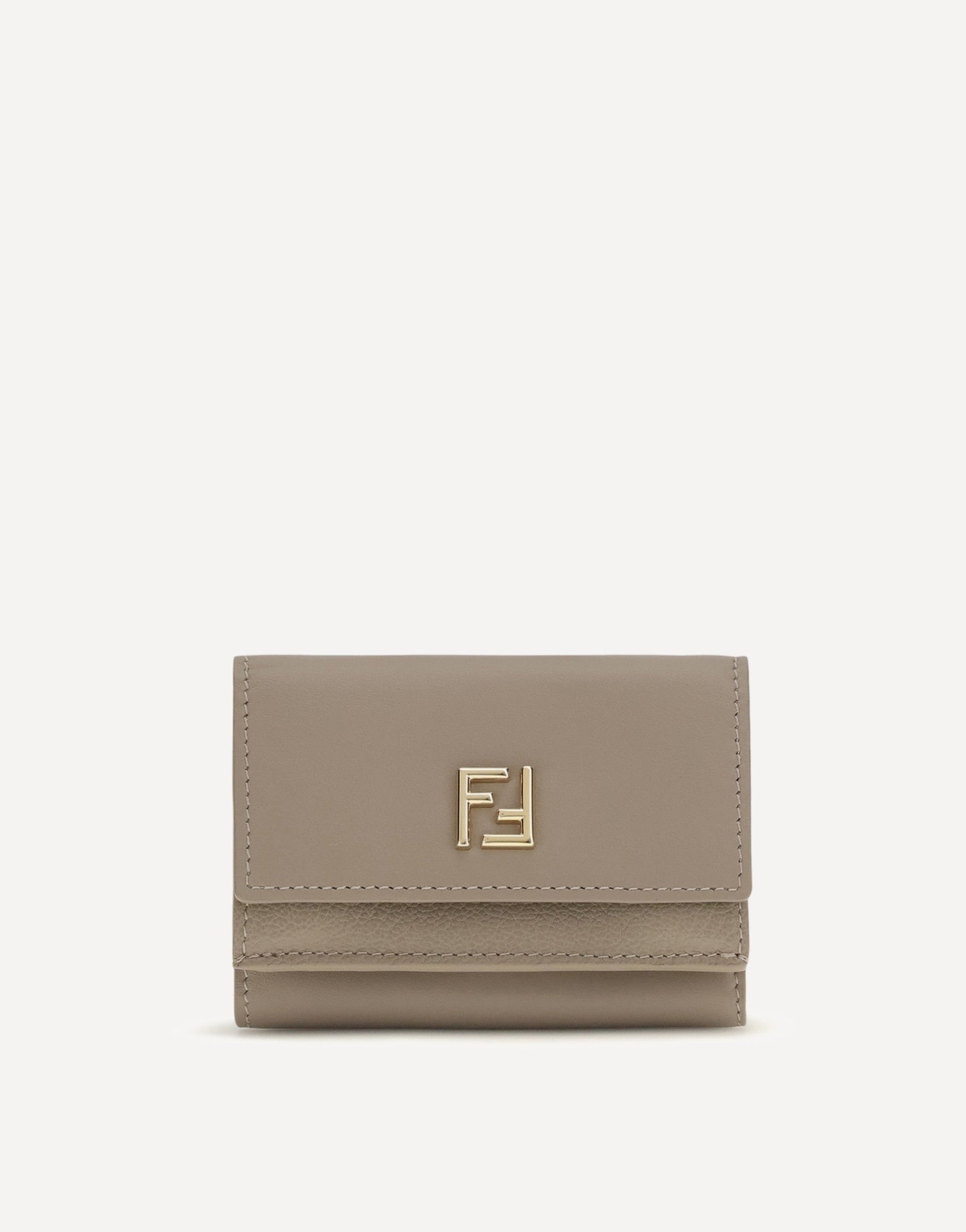 Fendi FF Mini Trifold Leather Wallet