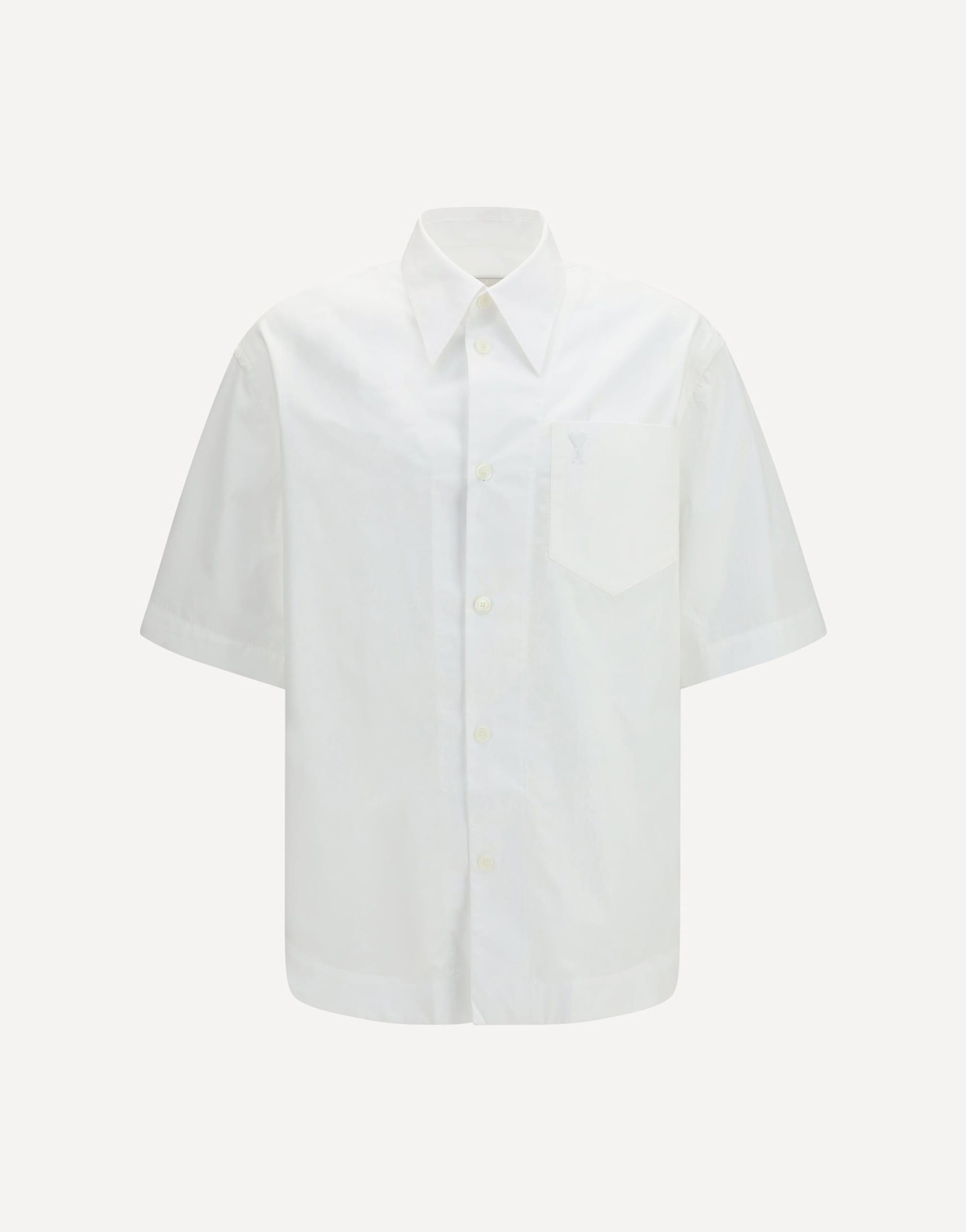 Ami Paris Short Sleeve Wide Camp Collar Shirt