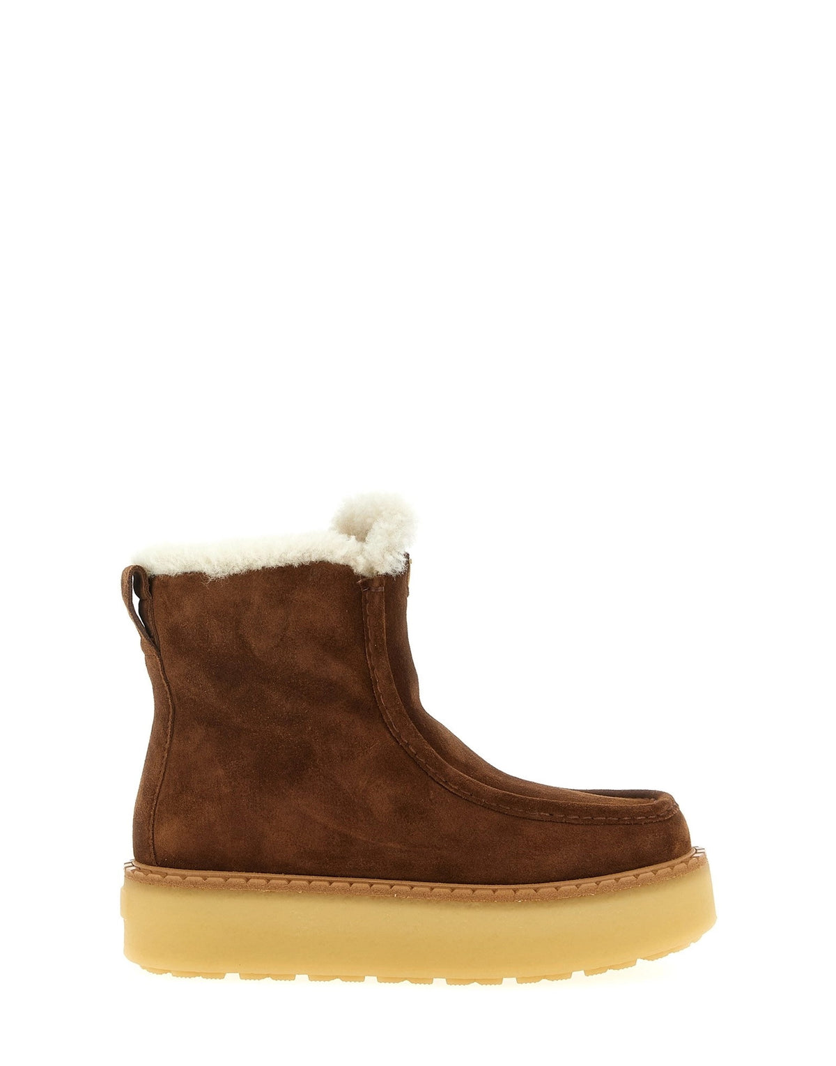 Prada Suede Shearling Ankle Boots