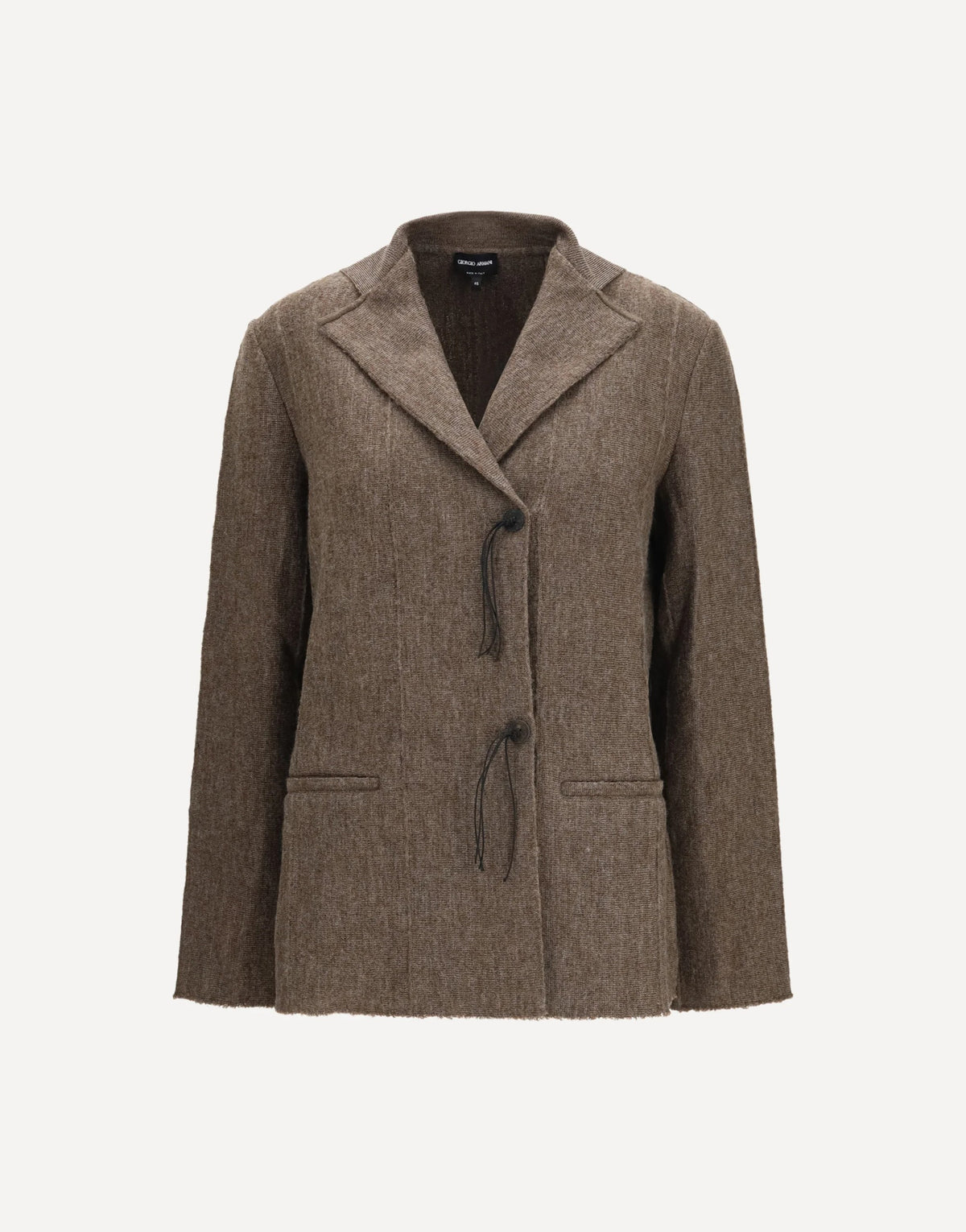 Giorgio Armani Wool Jersey Jacket With Leather Tassels
