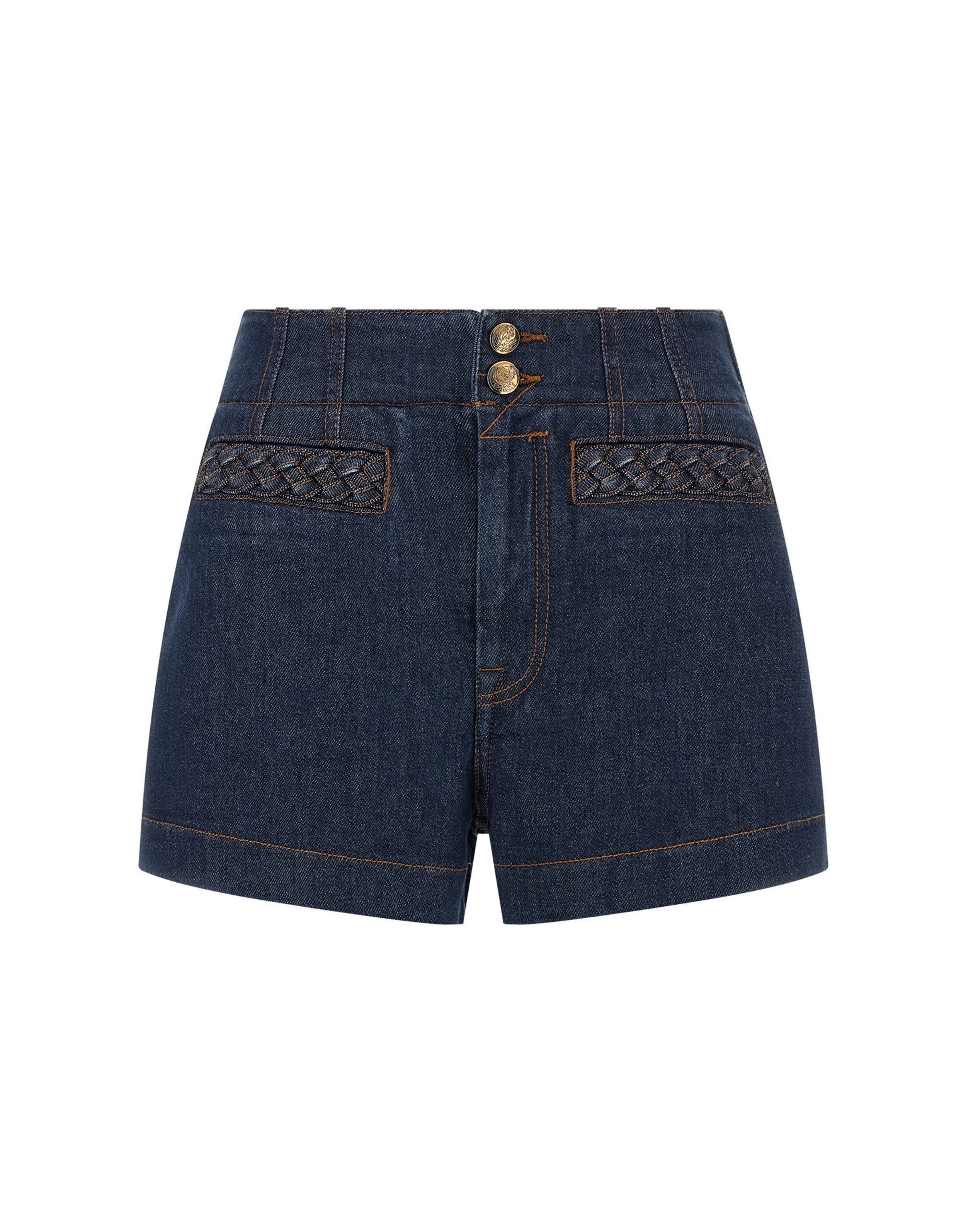 Zimmermann Aster Cotton Denim Shorts