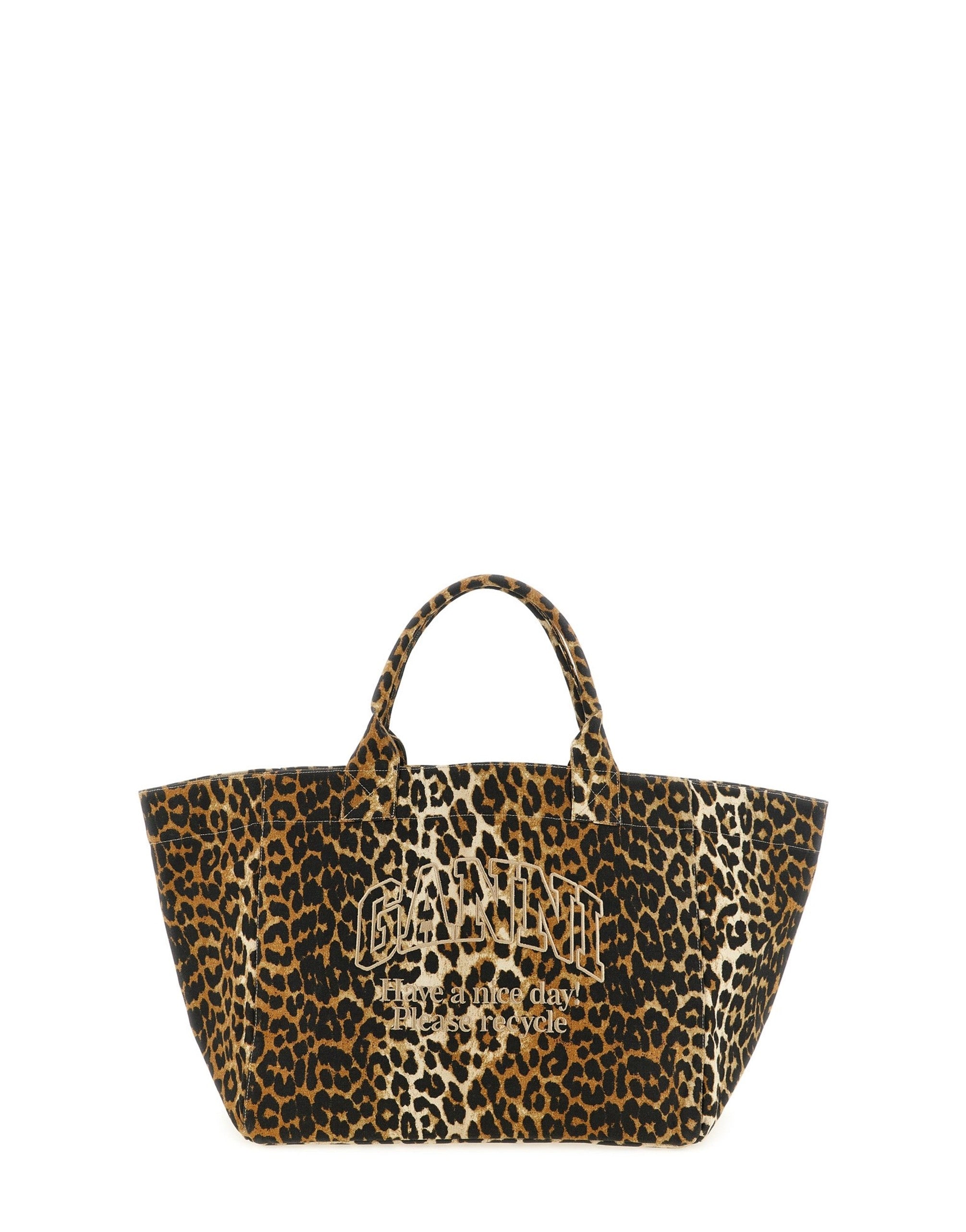 Ganni Leopard Xxl Shopping Bag