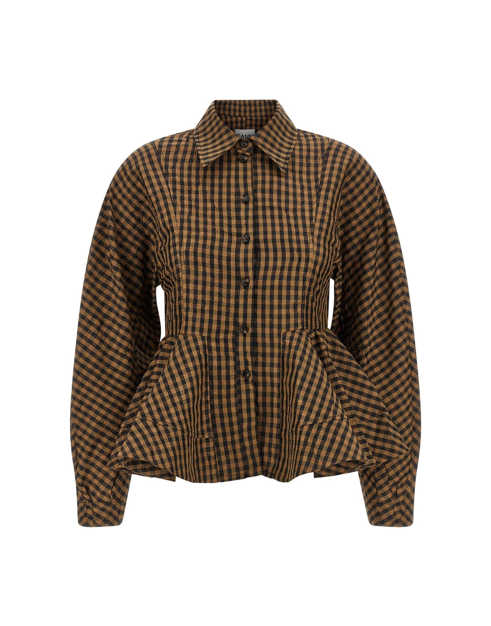 Ganni Crinckled Taffetà Blouse