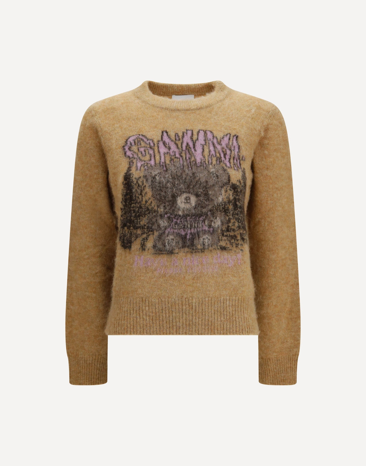 Ganni Teddy Brushed Alpaca Crewneck Sweater