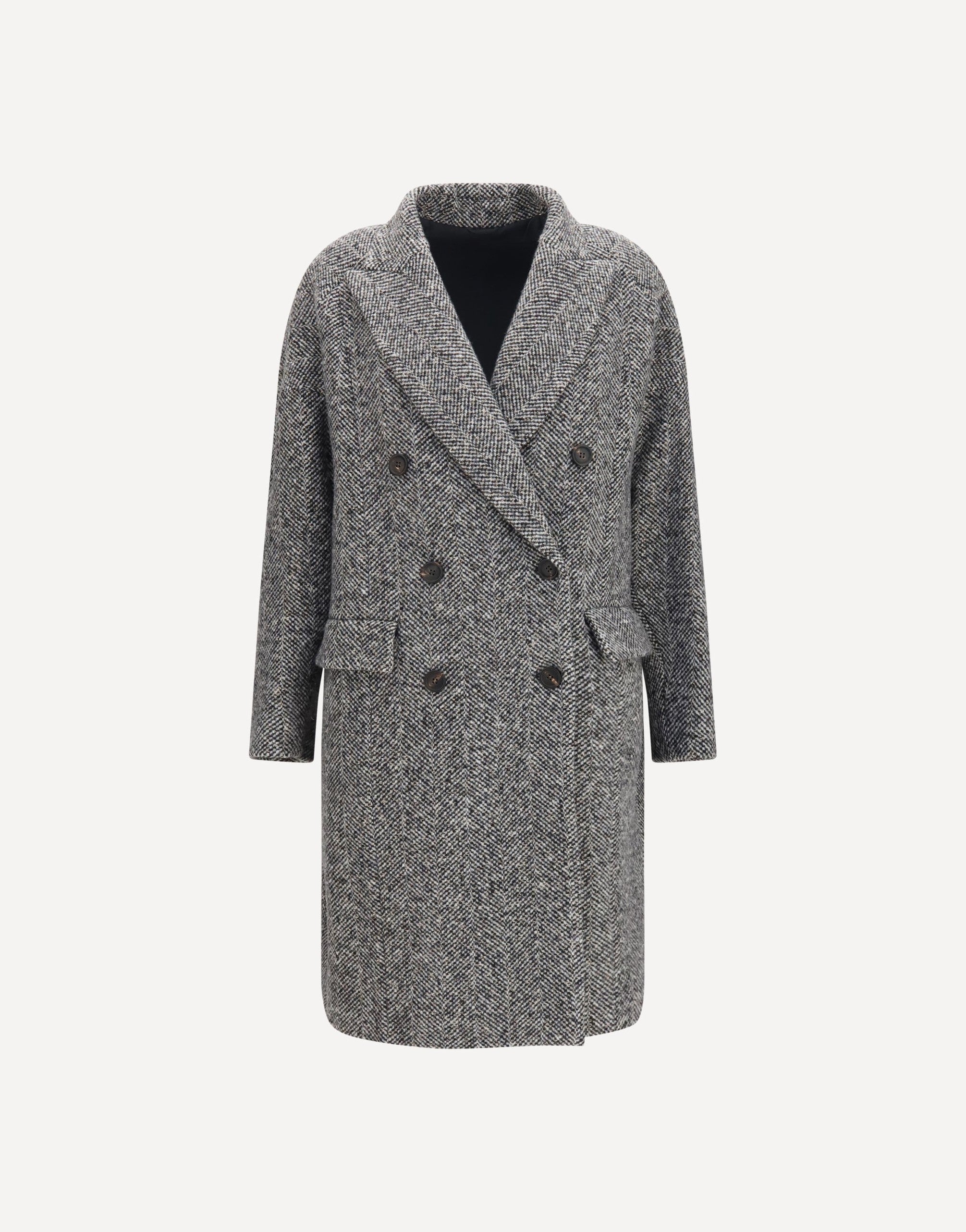 Brunello Cucinelli Double-Breasted Wool Alpaca Blend Coat