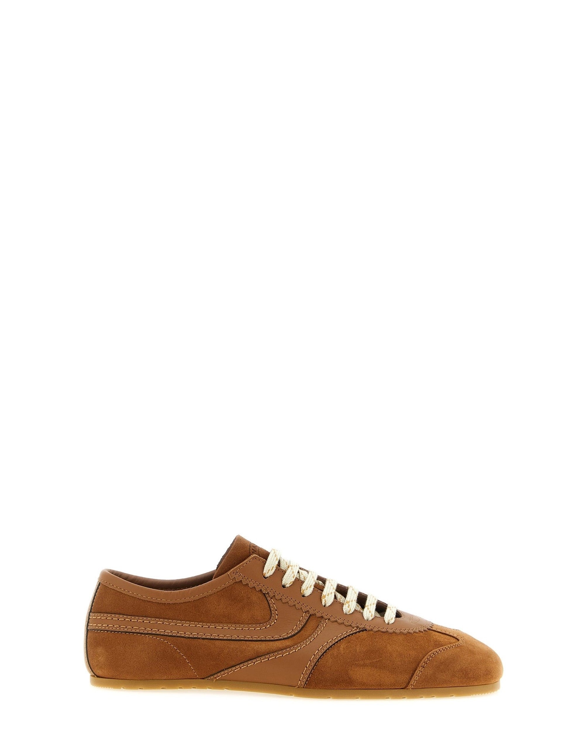 Dries Van Noten Beige Suede Retro Sneakers