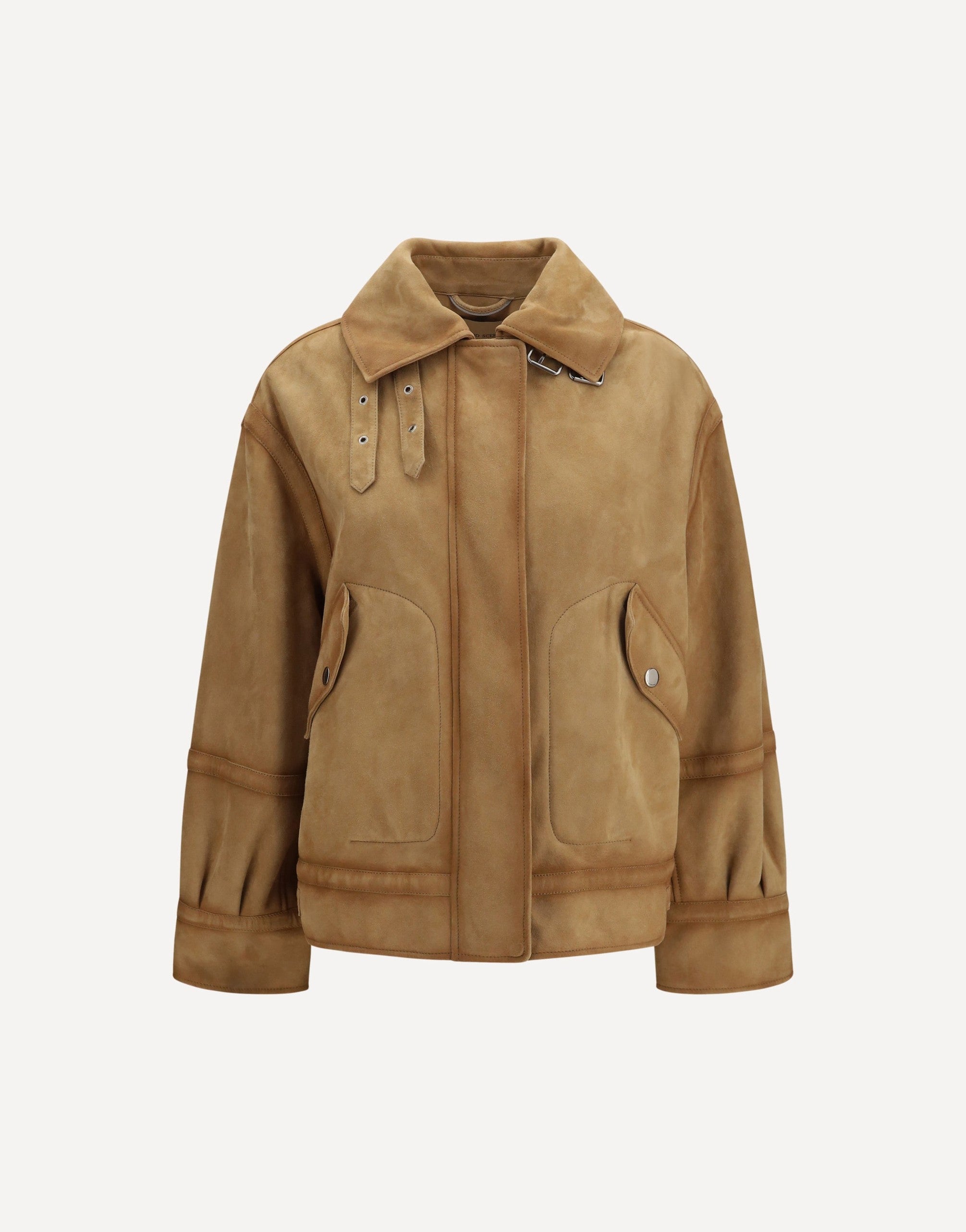 Ermanno Scervino سترة طيار من جلد السويد بتفاصيل تراثية