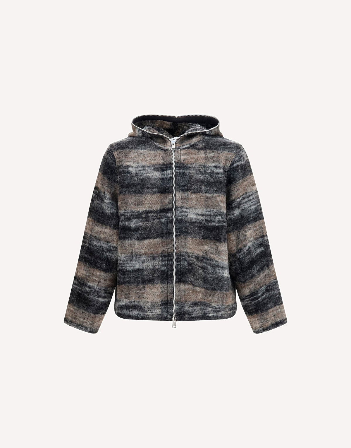 Our Legacy Hooded Checked Knit Sweatshirt