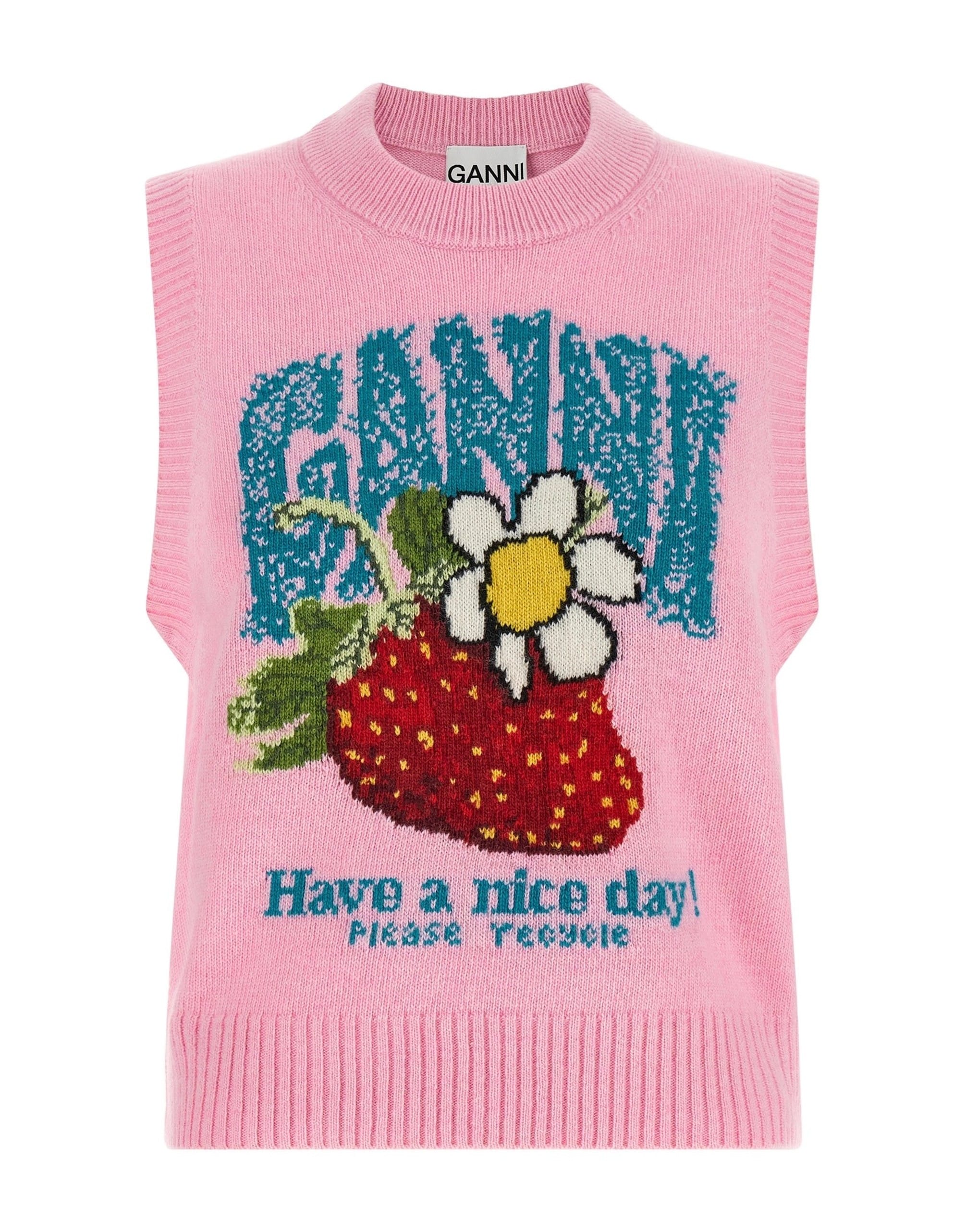 Ganni Жилет с клубникой