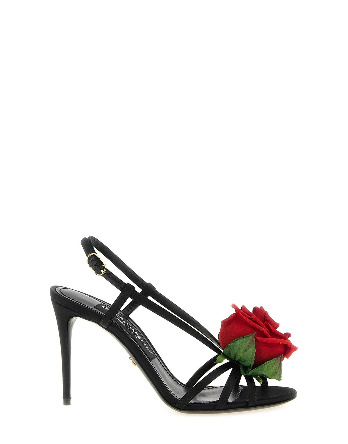Dolce & Gabbana Satin Sandals With Flower