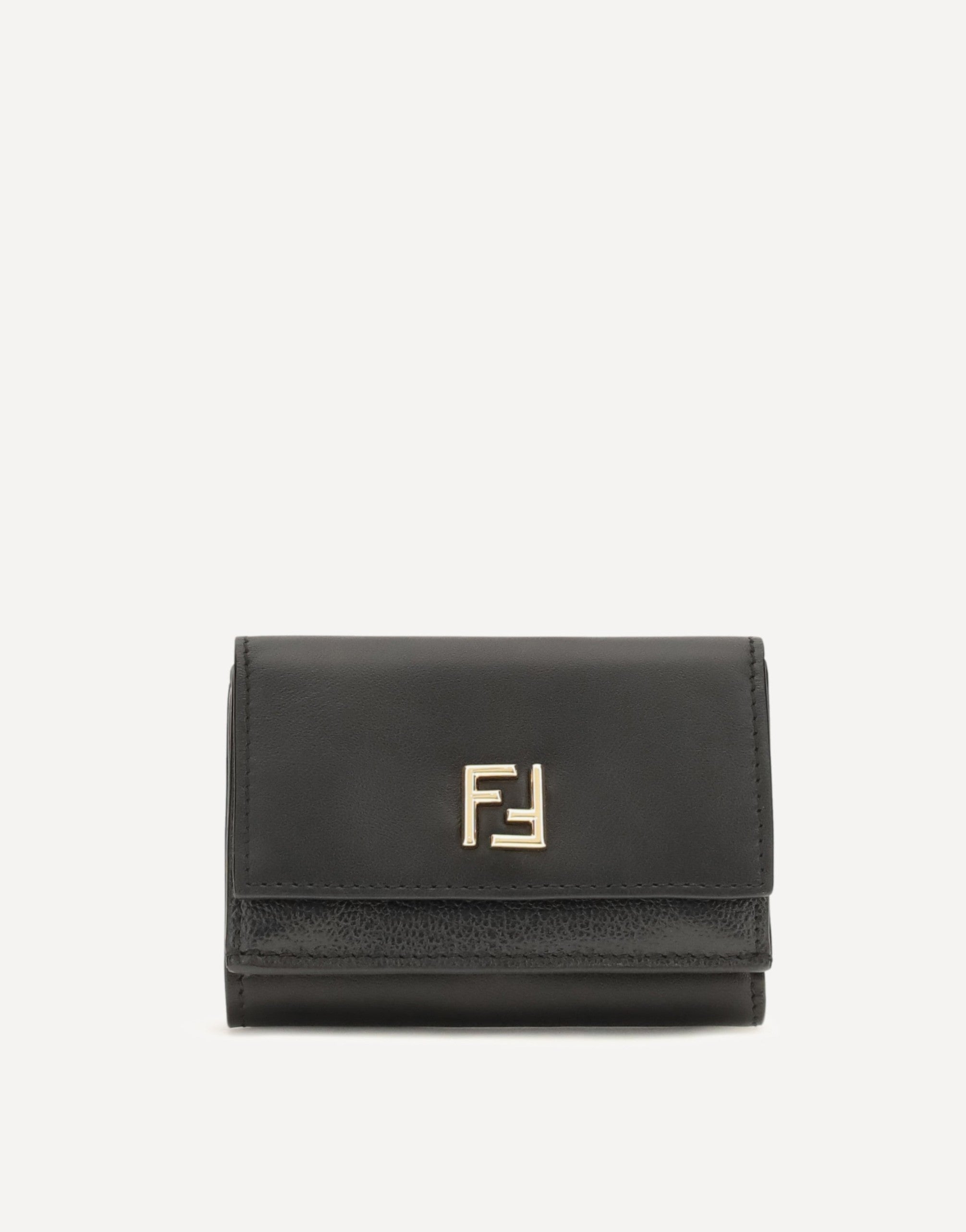 Fendi FF Mini Trifold Leather Wallet