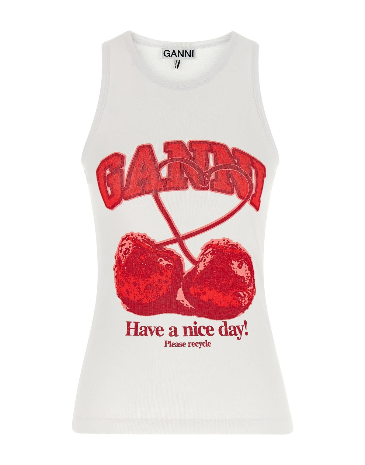Ganni Cherry Print Tank Top
