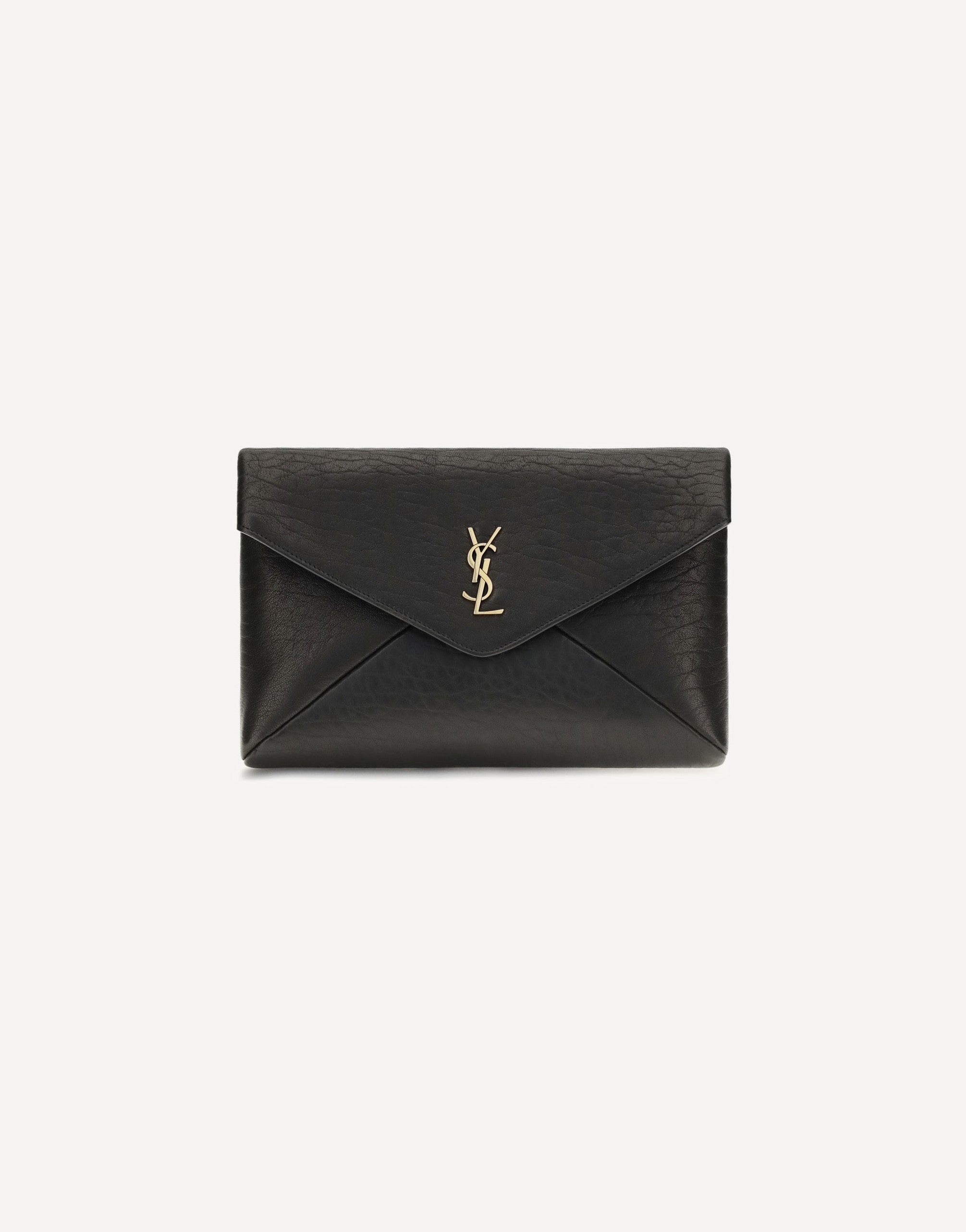 Saint Laurent Envelope Leather Clutch