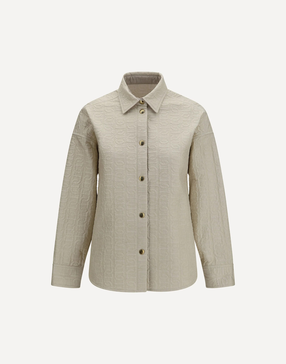Moncler Quilted Chain Motif Shirt Jacket