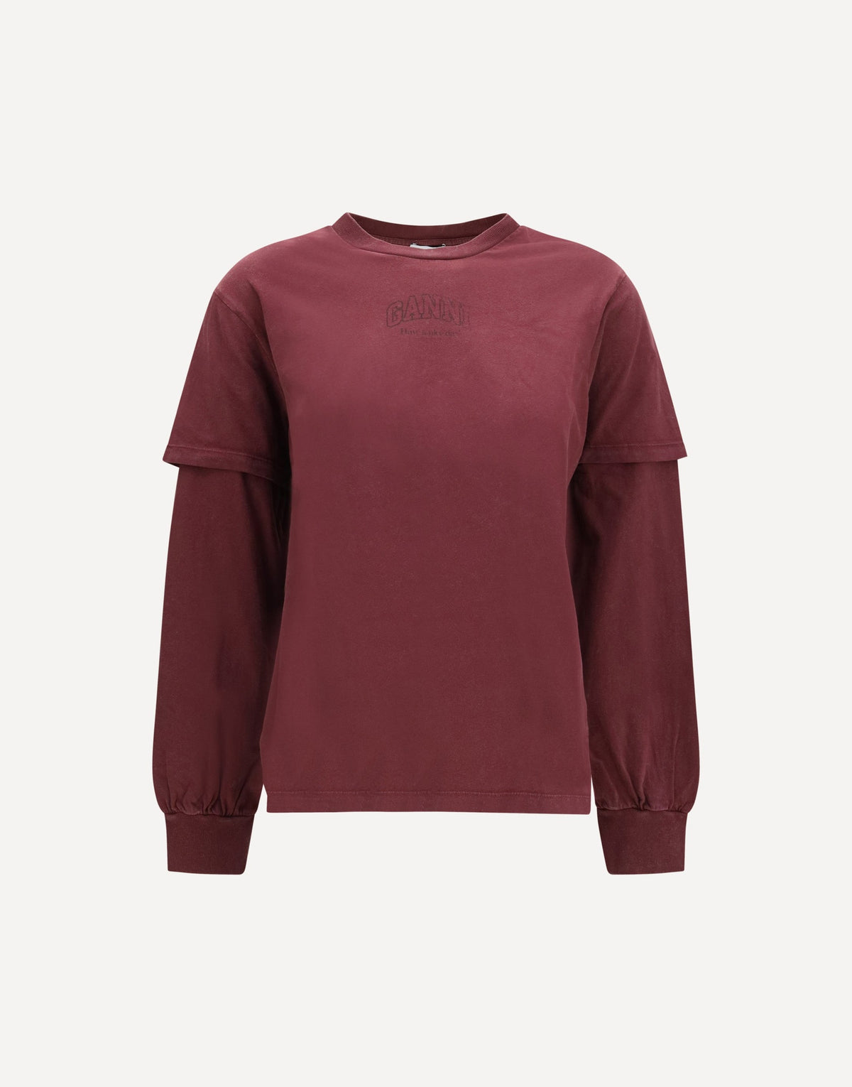 Ganni Future Heavy Jersey Long-Sleeve T-Shirt