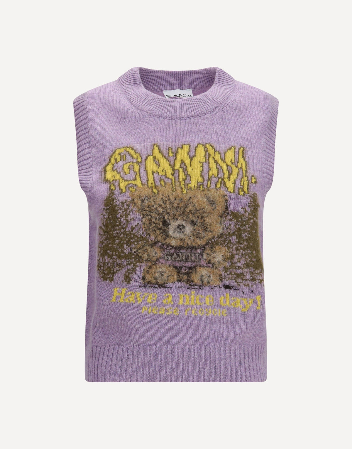 Ganni Teddy Alpaca Wool-Blend Vest