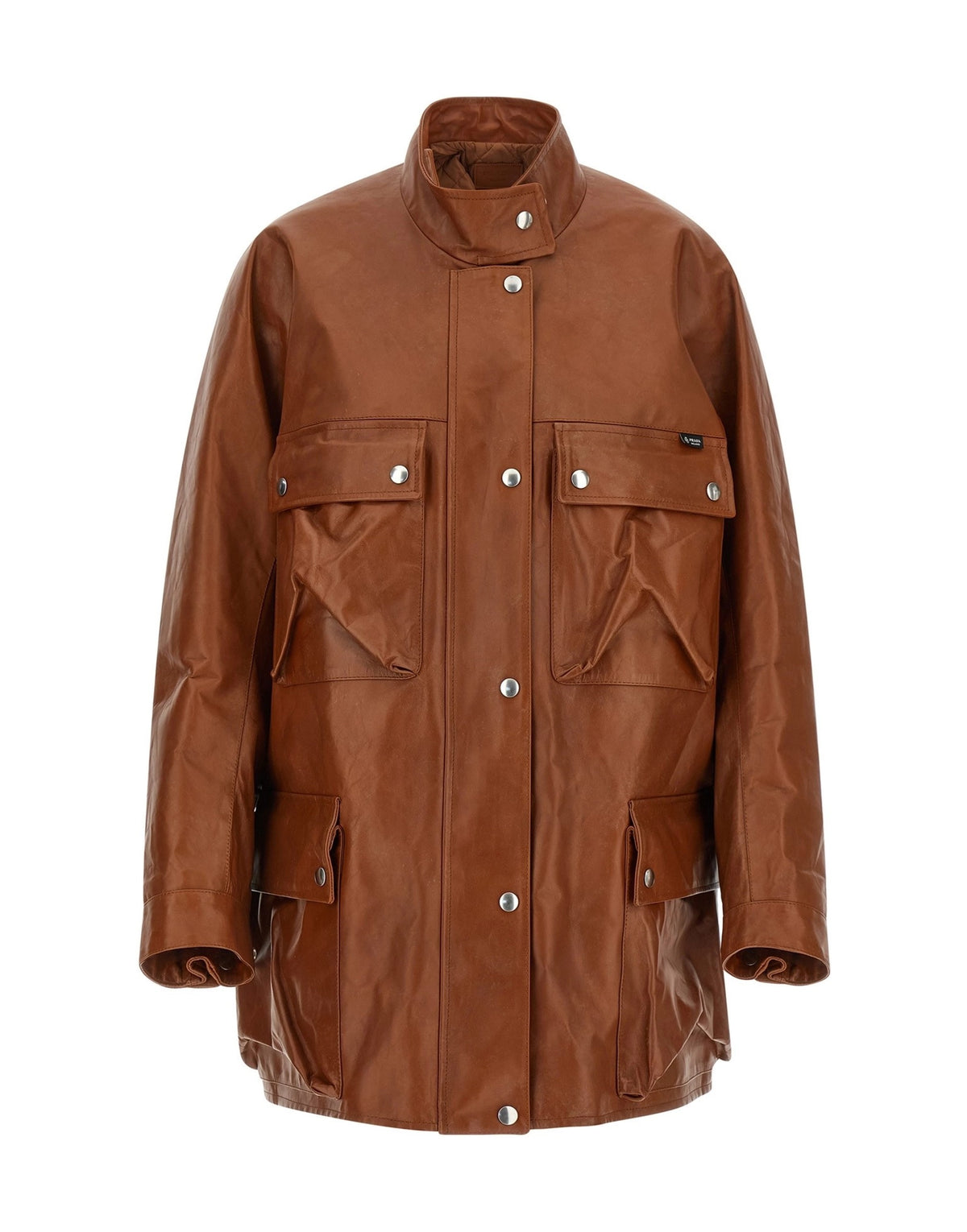 Prada Antiqued Leather Caban