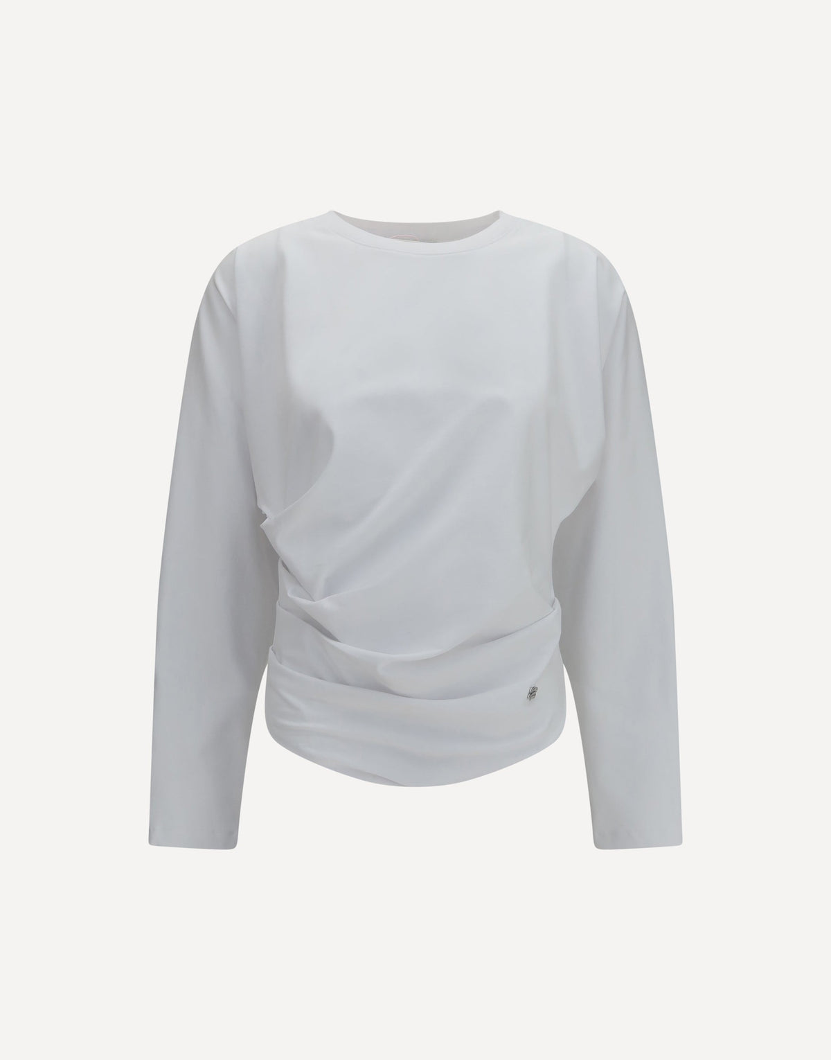 Ganni Asymmetric Draped Stretch Cotton Top
