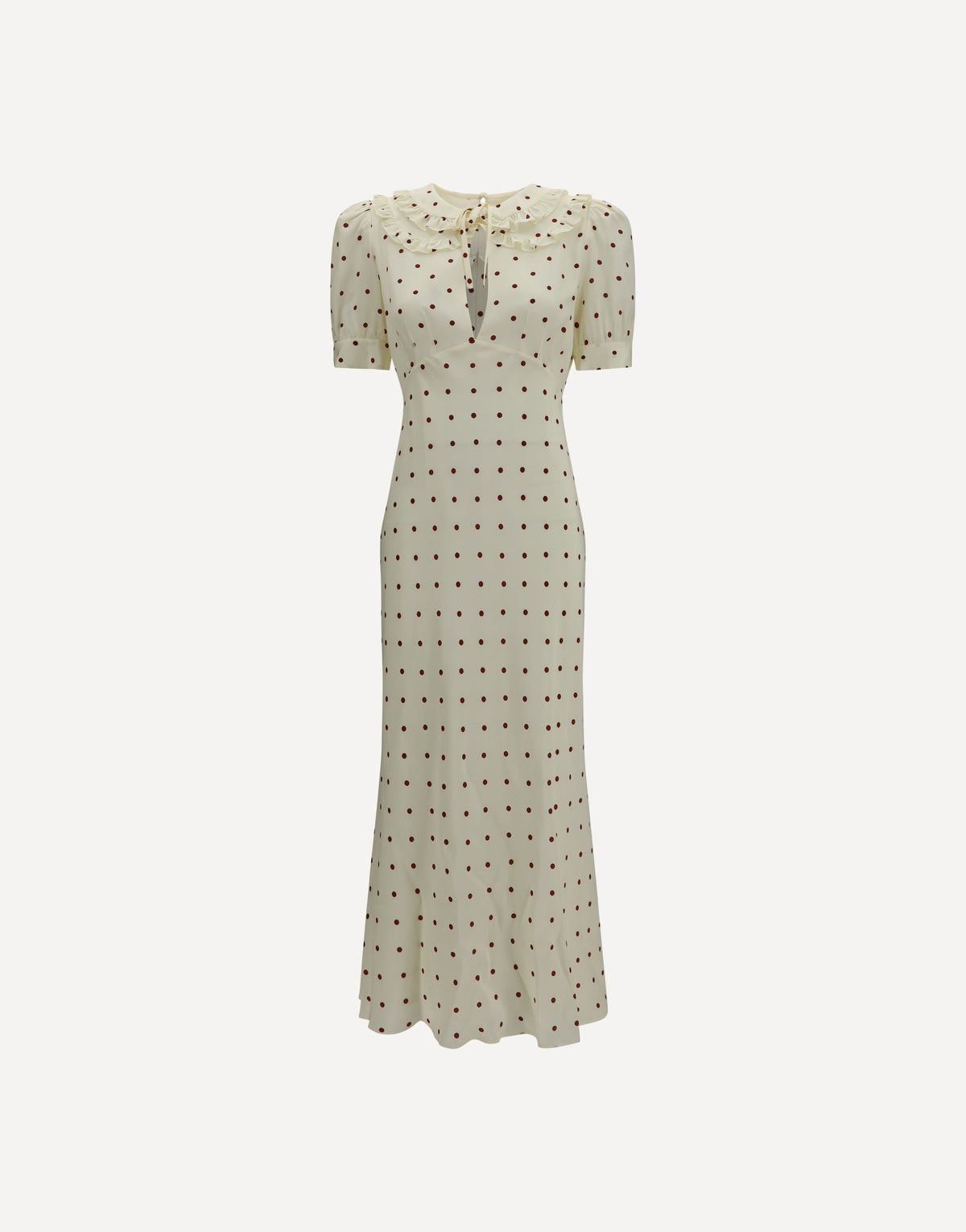 Alessandra Rich Silk Polka-Dot Midi Dress