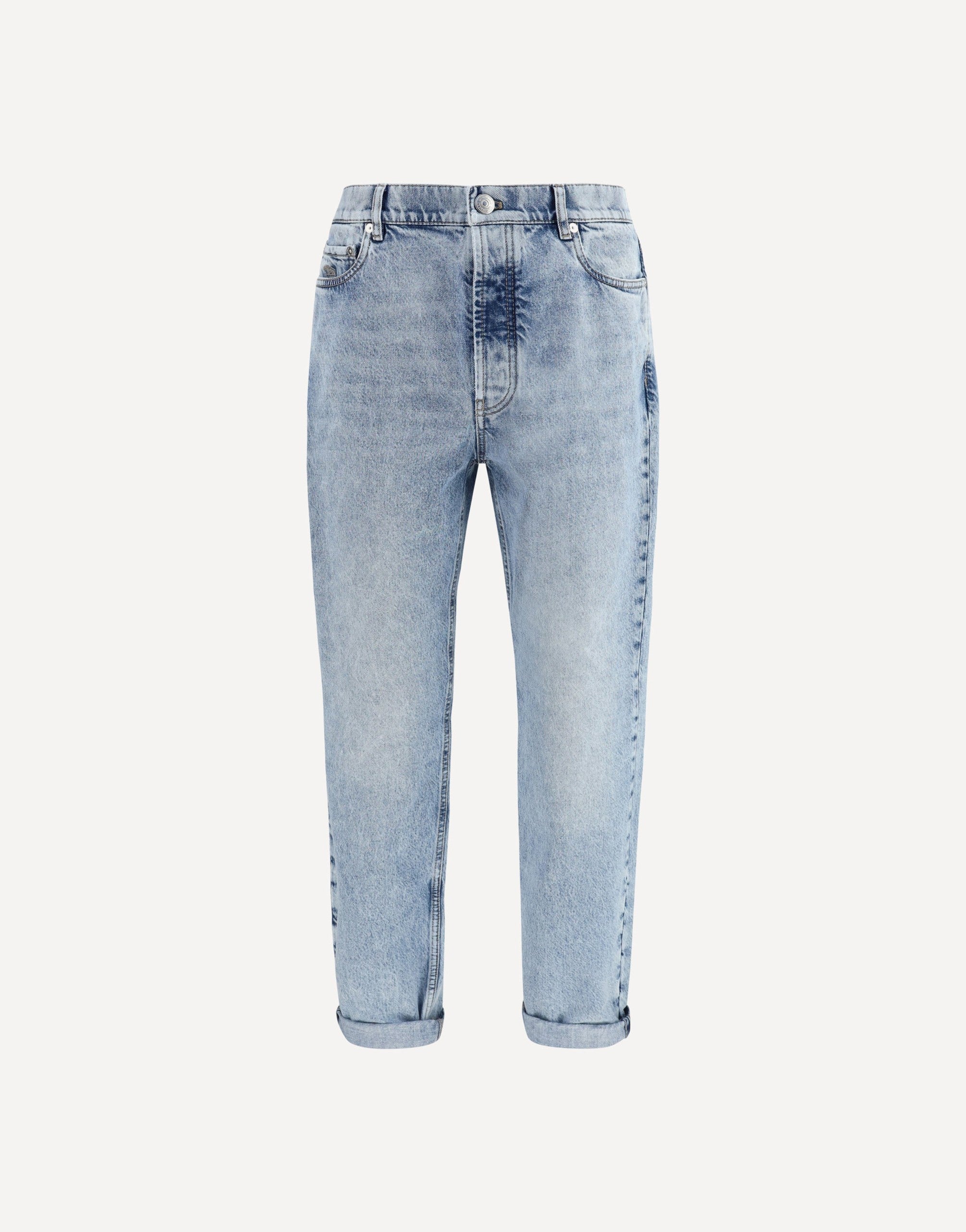 Brunello Cucinelli Jeans met rechte pijp en omgeslagen pijpen