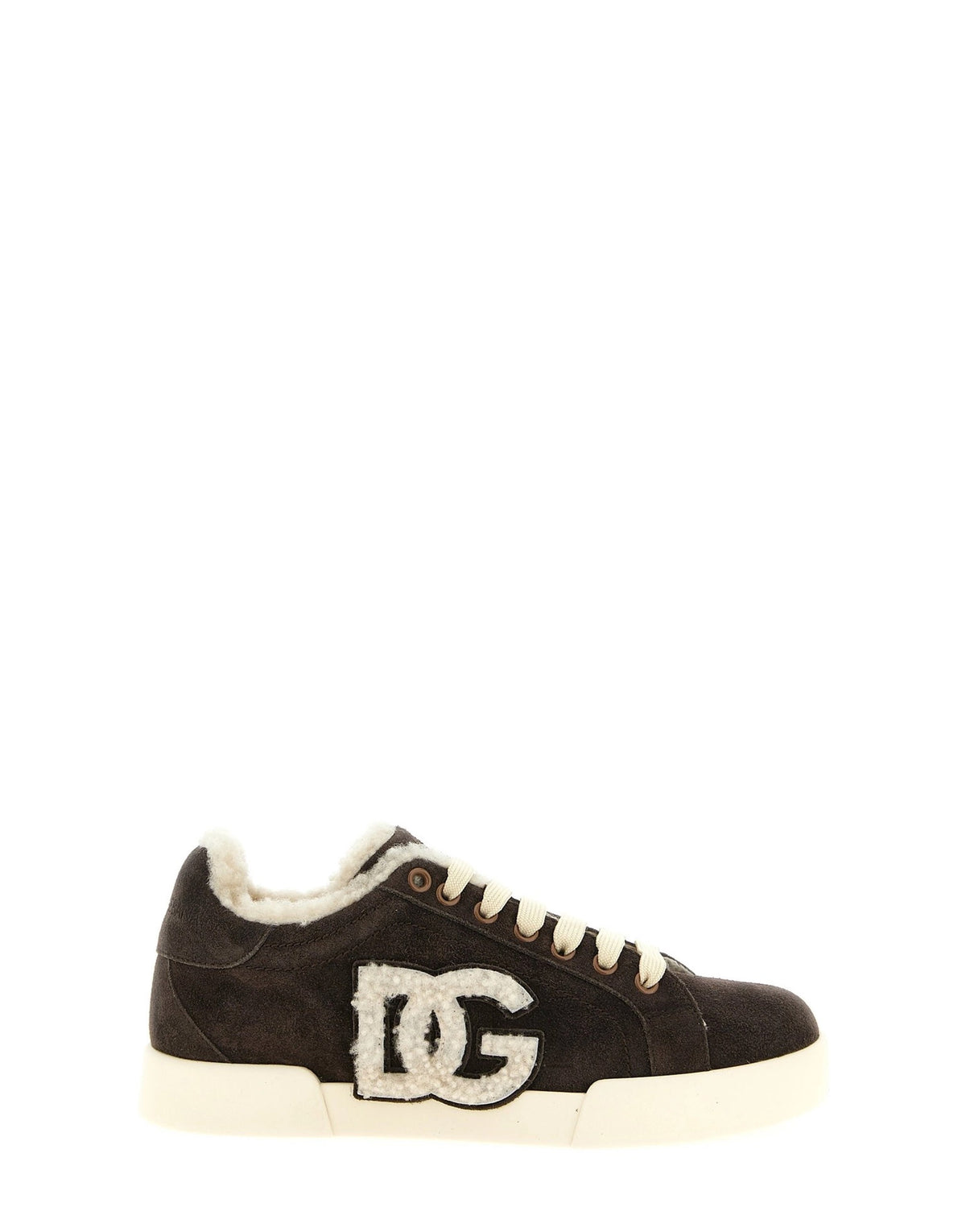 Dolce & Gabbana Shearling Low-Top Sneakers