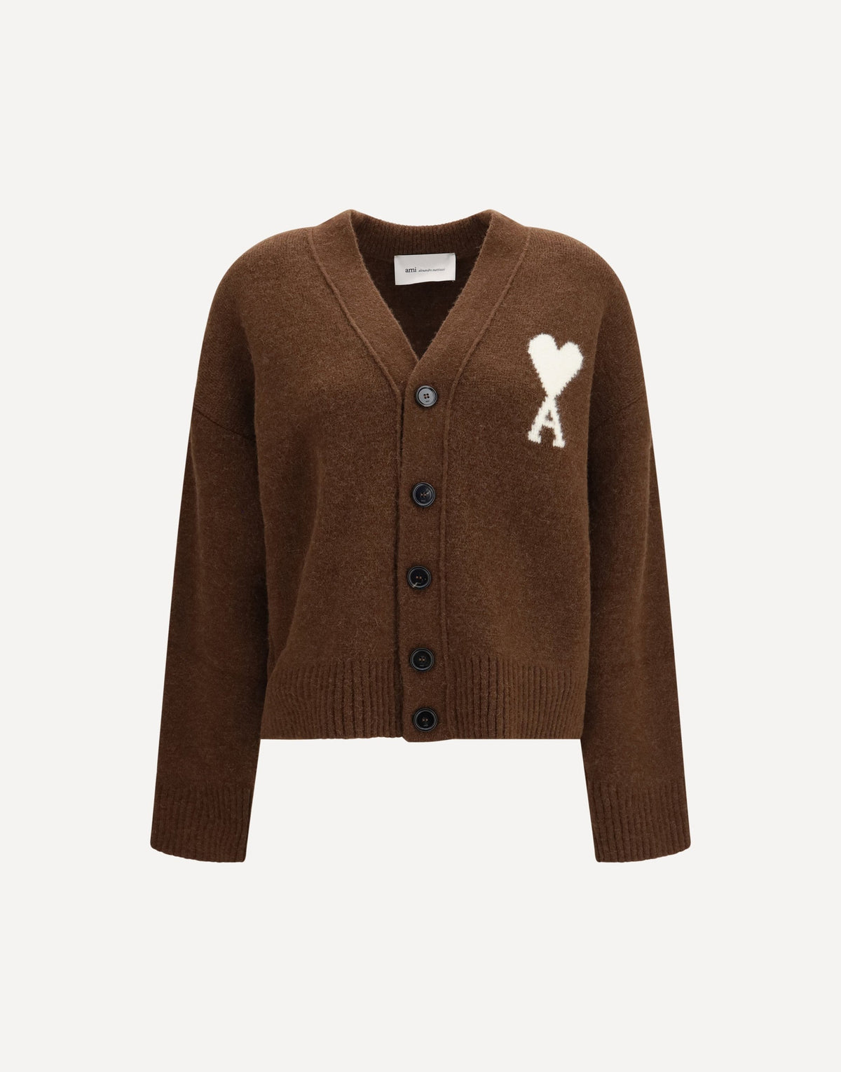Ami Paris Ami De Coeur Alpaca Cardigan