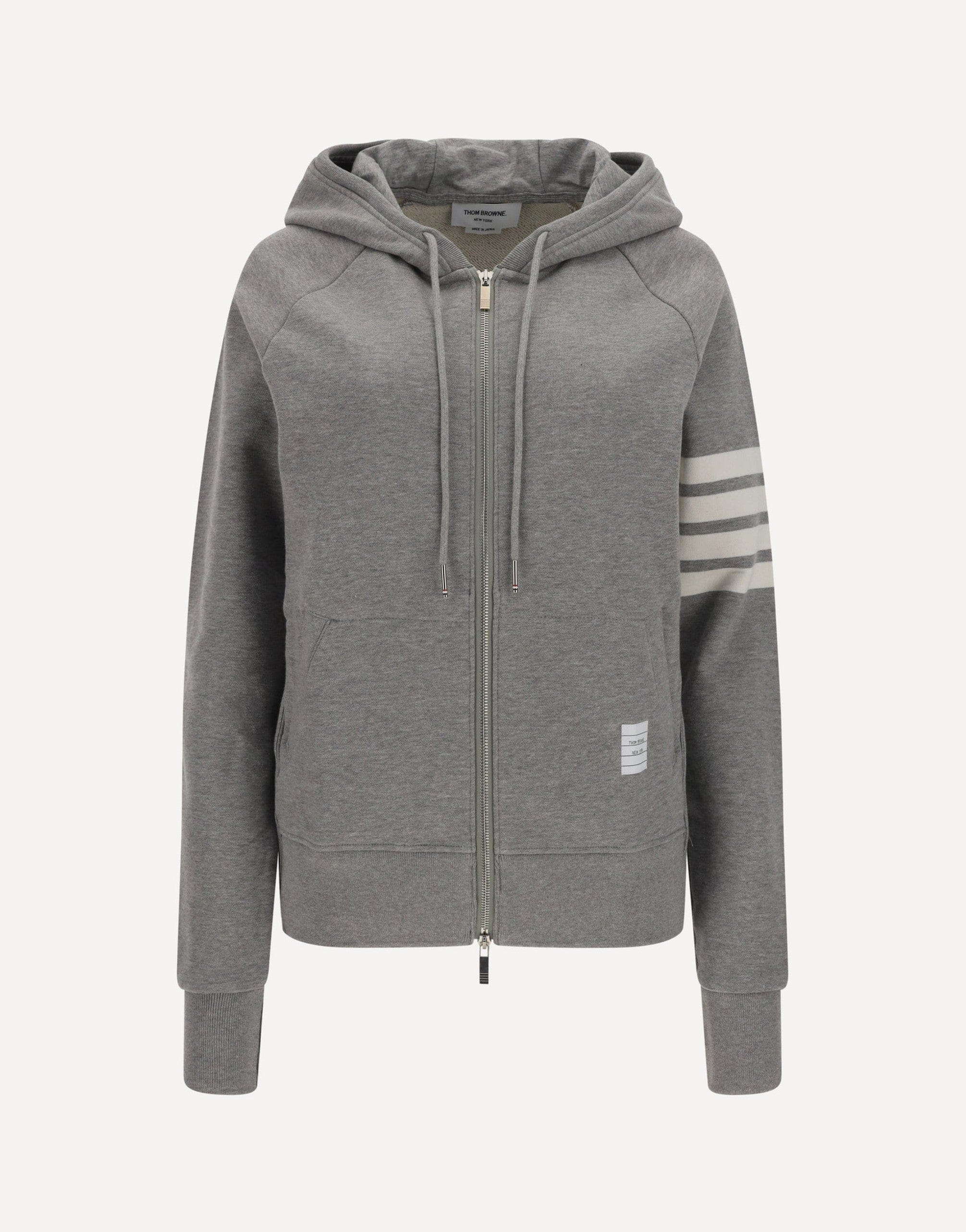 Cotton Hoodie With Striped Sleeve Patch