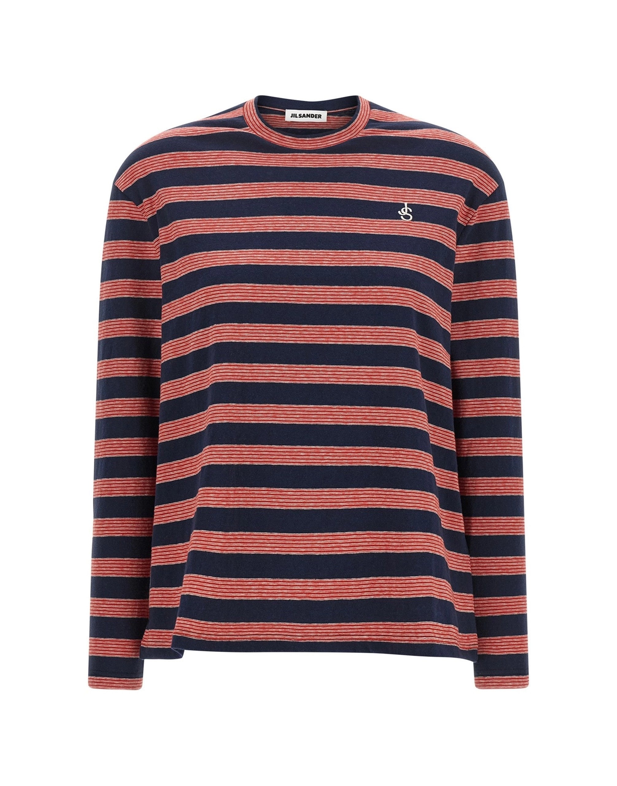 Jil Sander Striped Long Sleeve Crewneck T-Shirt