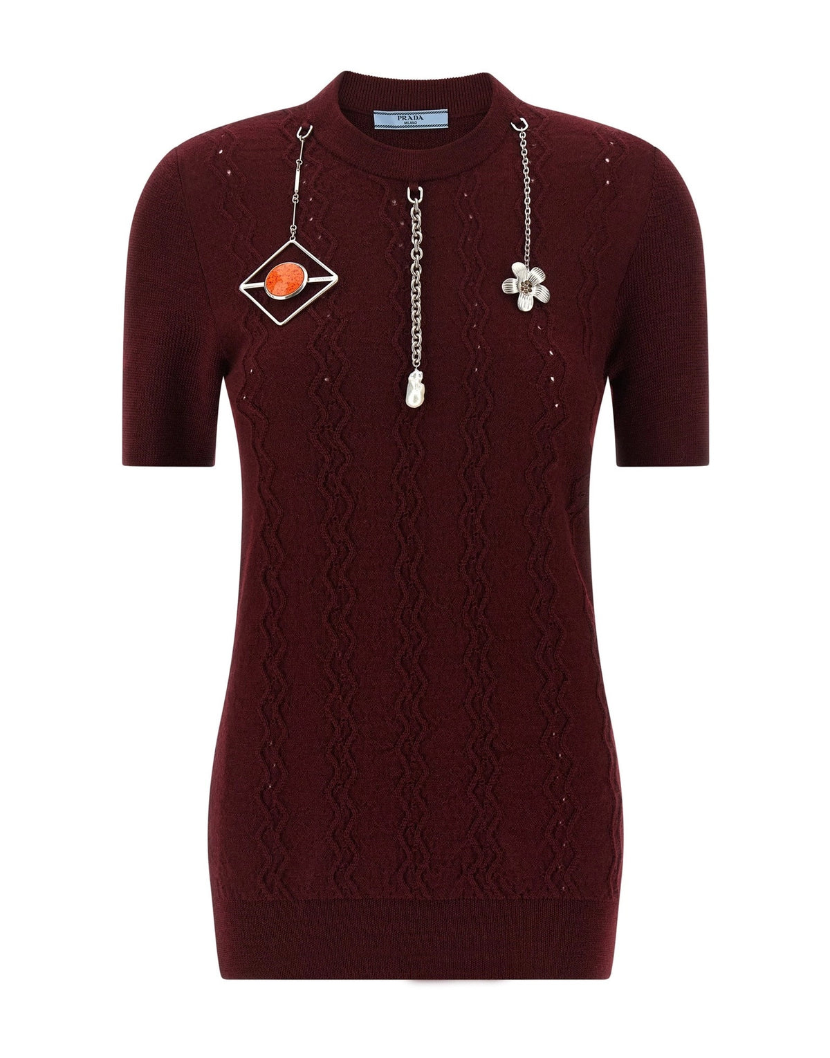 Prada Charms Distressed Sweater