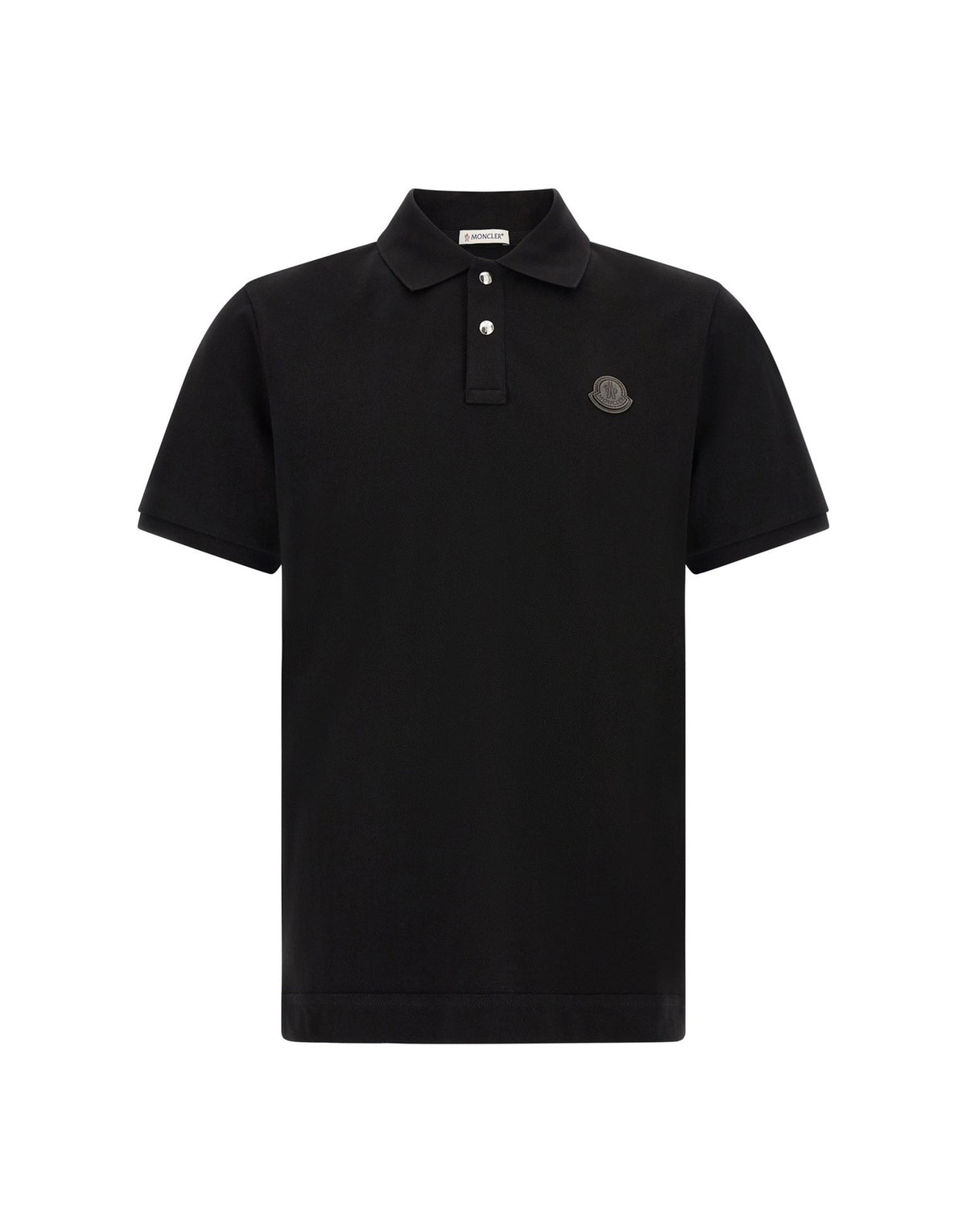 Moncler Leather Logo Patch Polo Shirt