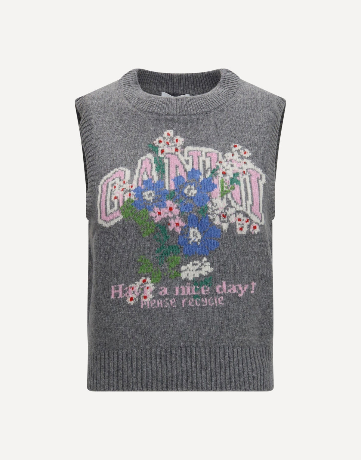 Ganni Wool Floral Vest