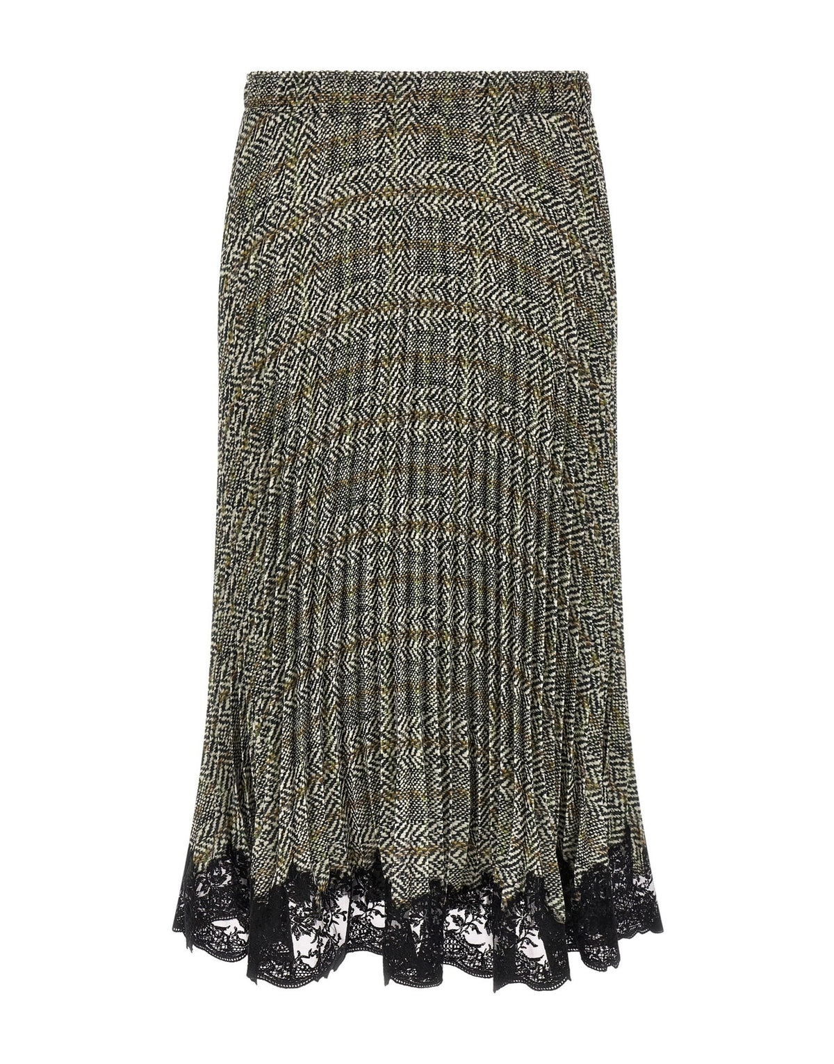 Ermanno Scervino Pleated Skirt With Lace Hem