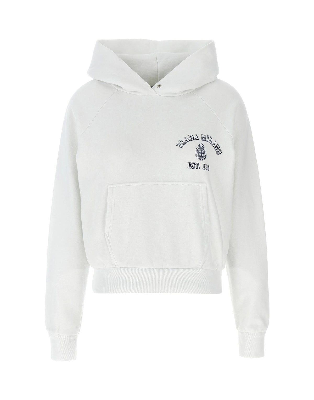 Prada Gauze Cotton Logo Hoodie