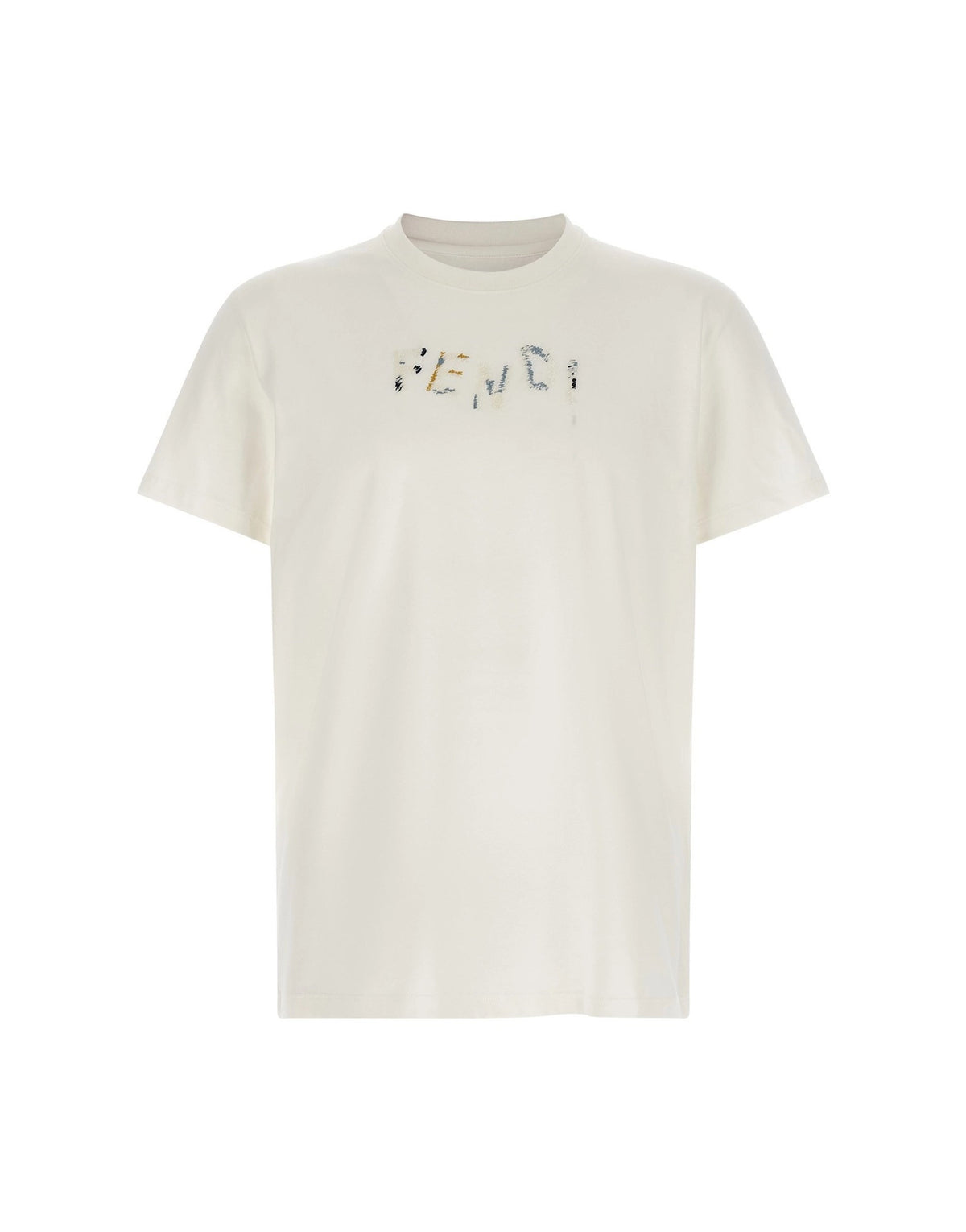 Fendi Embroidered Logo Cotton T-Shirt