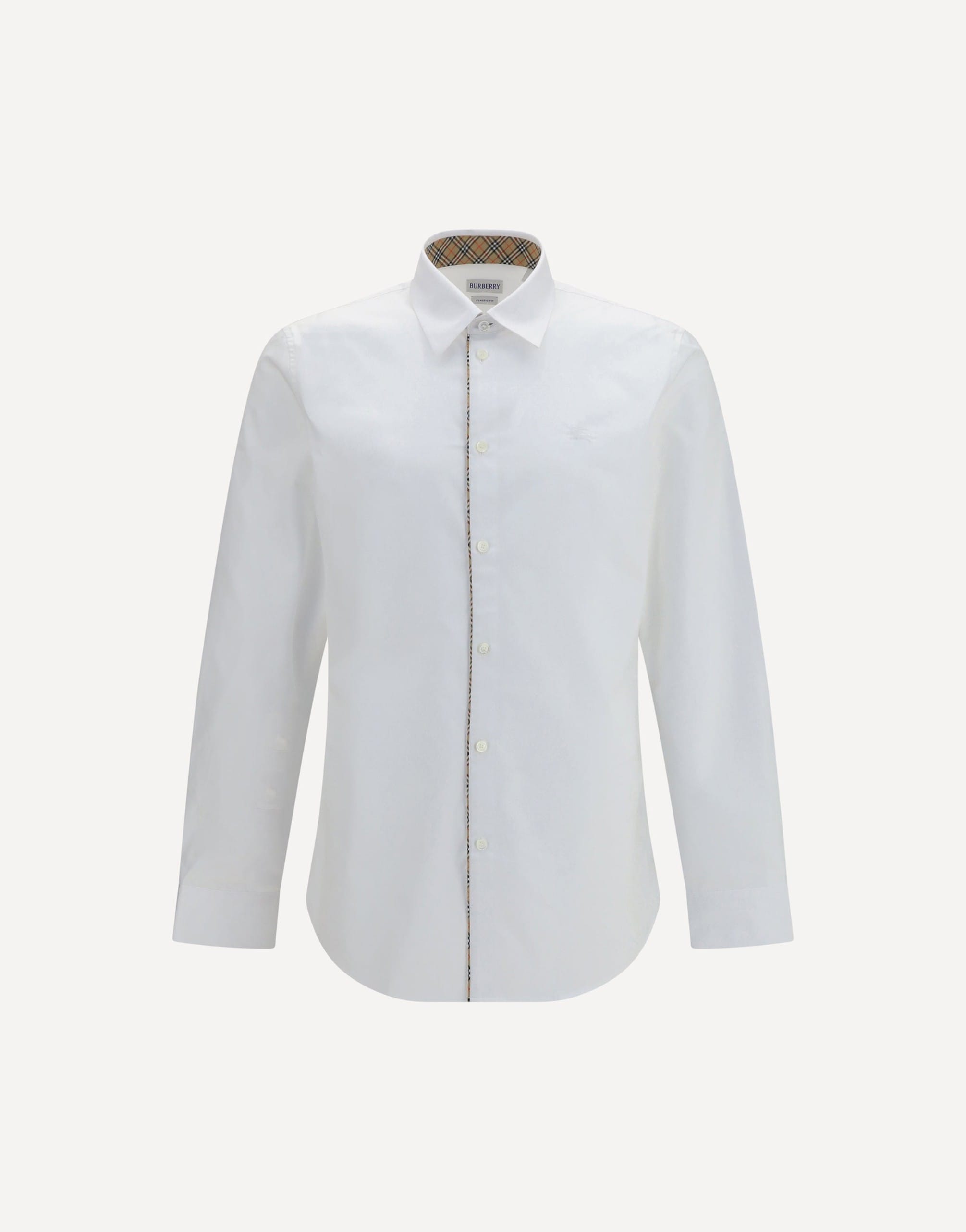 Burberry Cotton Shirt With Check Trims
