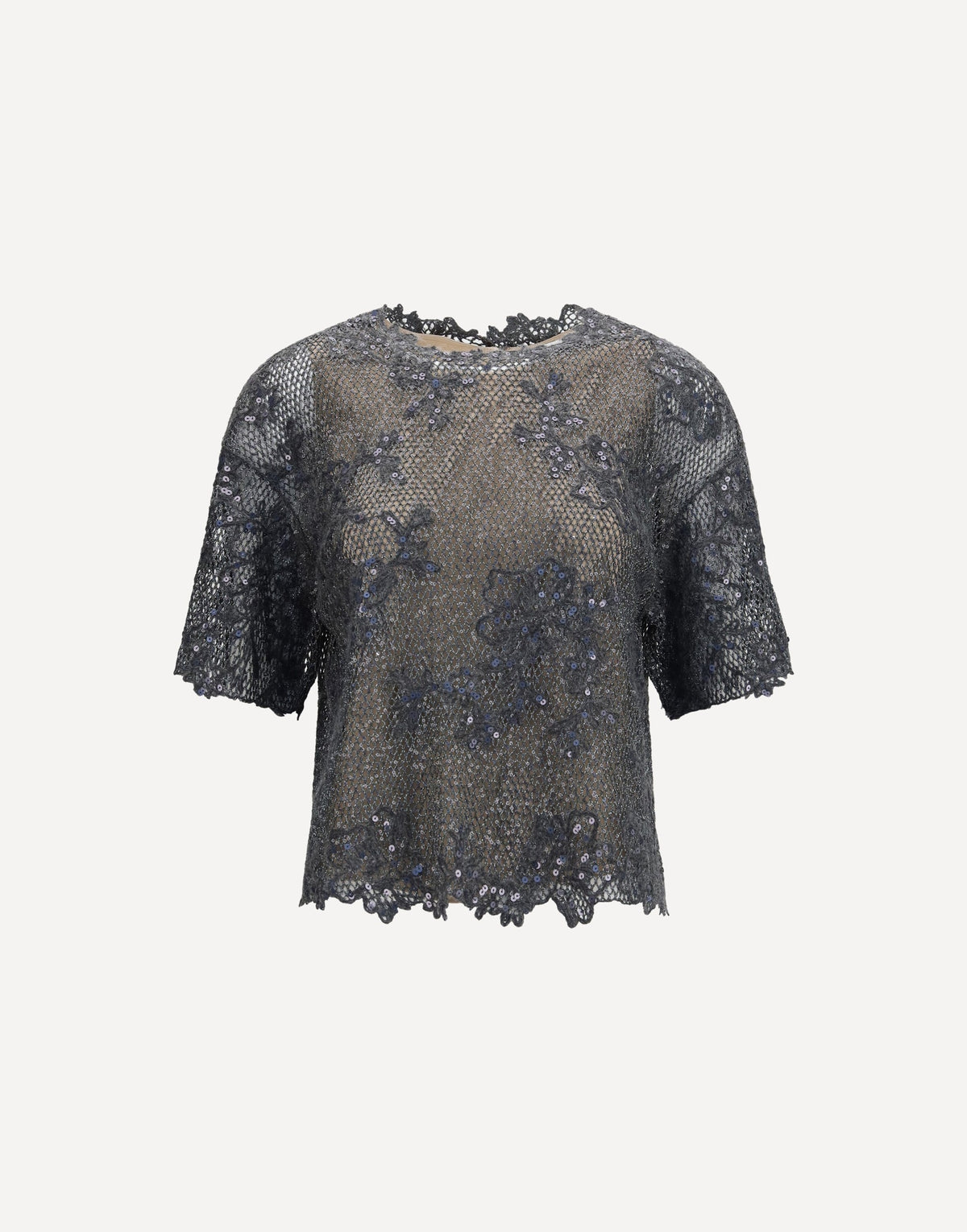 Brunello Cucinelli Sequined Crewneck Top