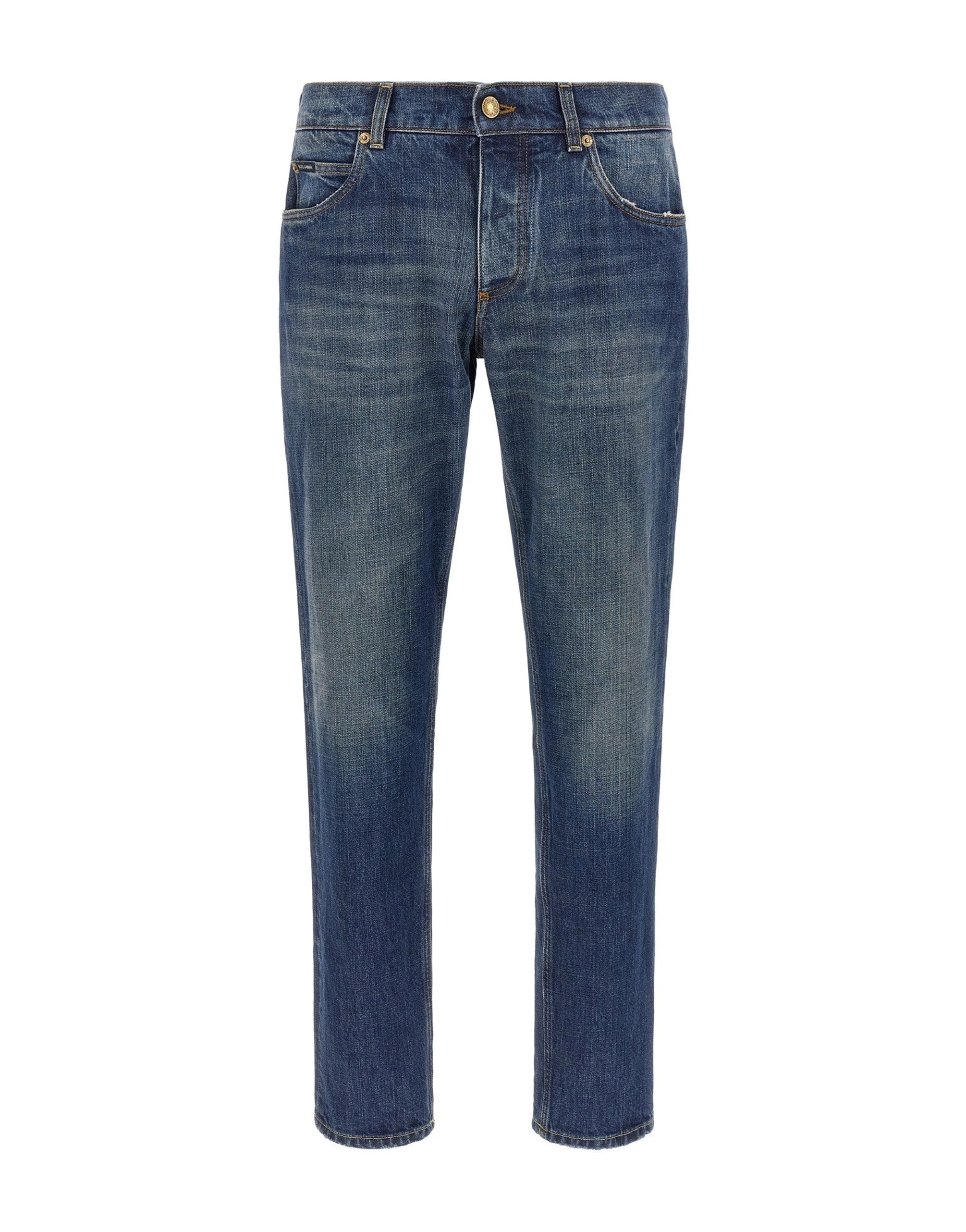 Dolce & Gabbana Logo Plaque Straight-Leg Jeans